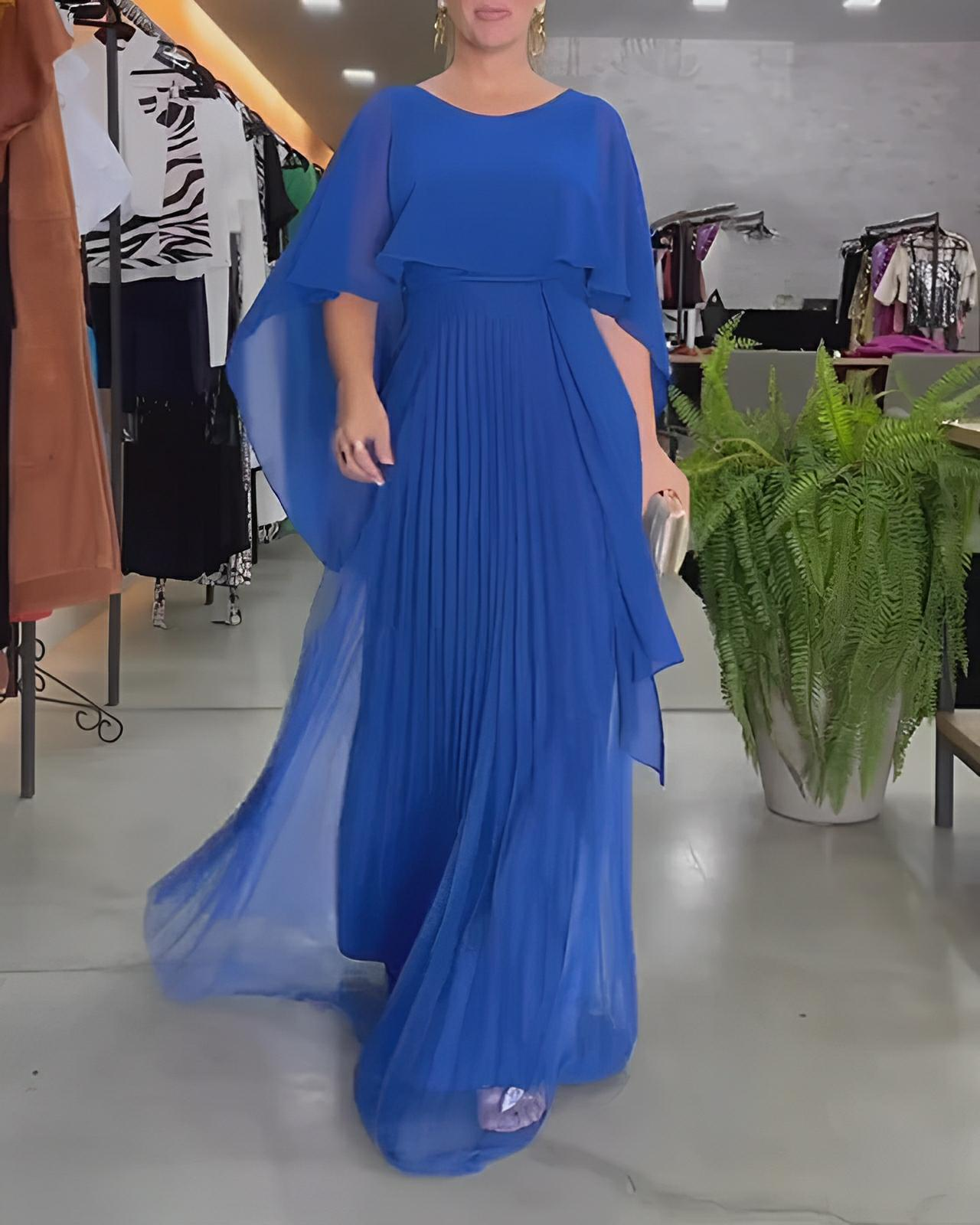 Round Neck A-Line Maxi Dress