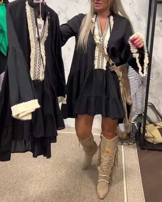 Bohemian Loose-Fit Holiday Maxi Dress with Flowy Silhouette