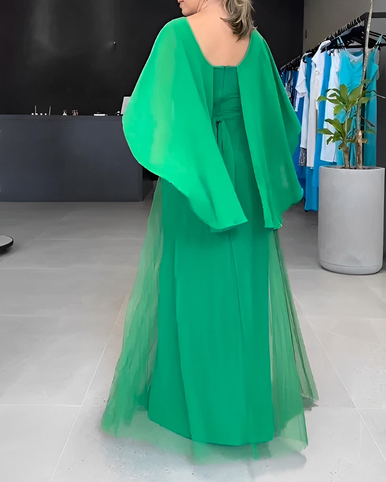 Round Neck A-Line Maxi Dress