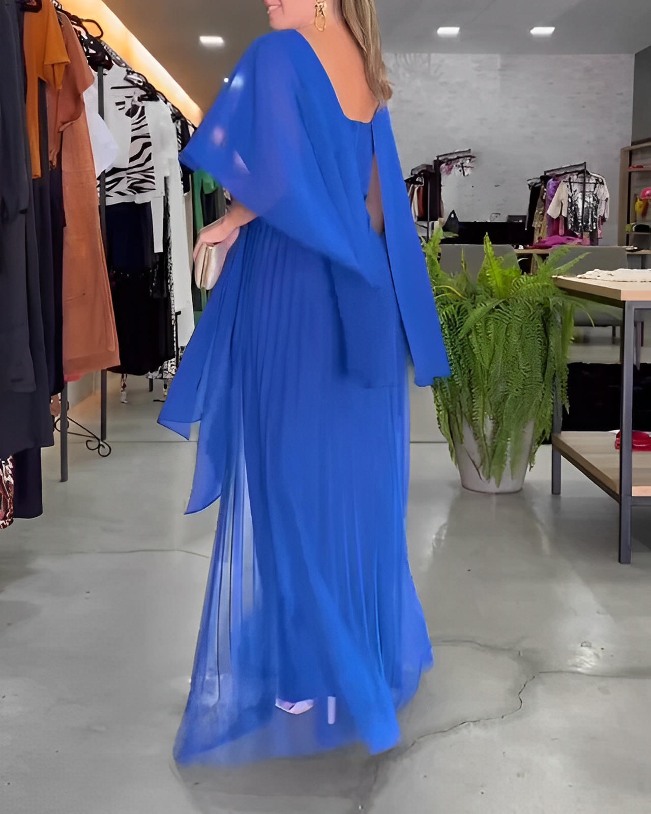 Round Neck A-Line Maxi Dress