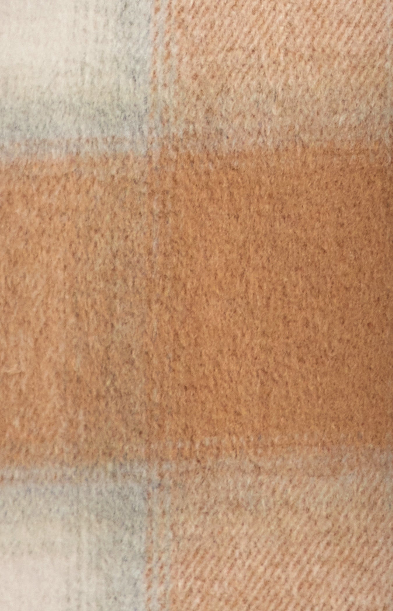 Checkered Double Breasted Faux Wool Coat