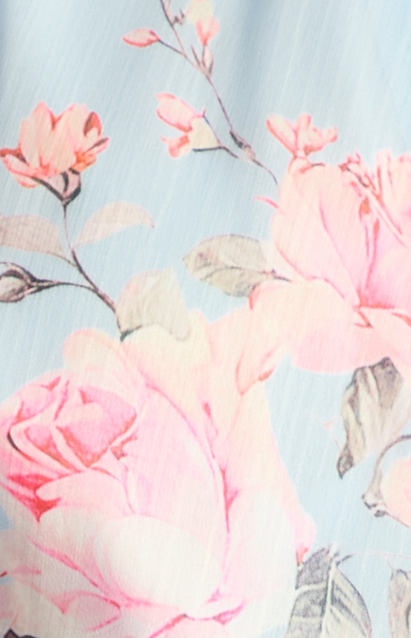 Floral Chiffon Dress With Ruffle Detailed Hem