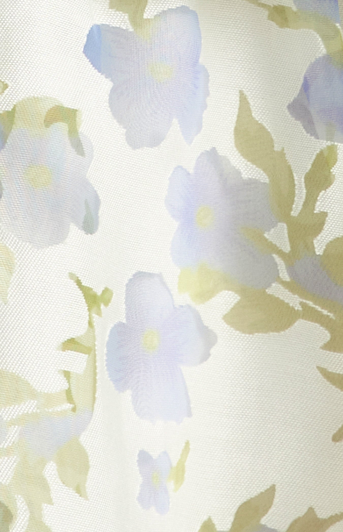 Ruffled Neckline Strapless Floral Organza Dress