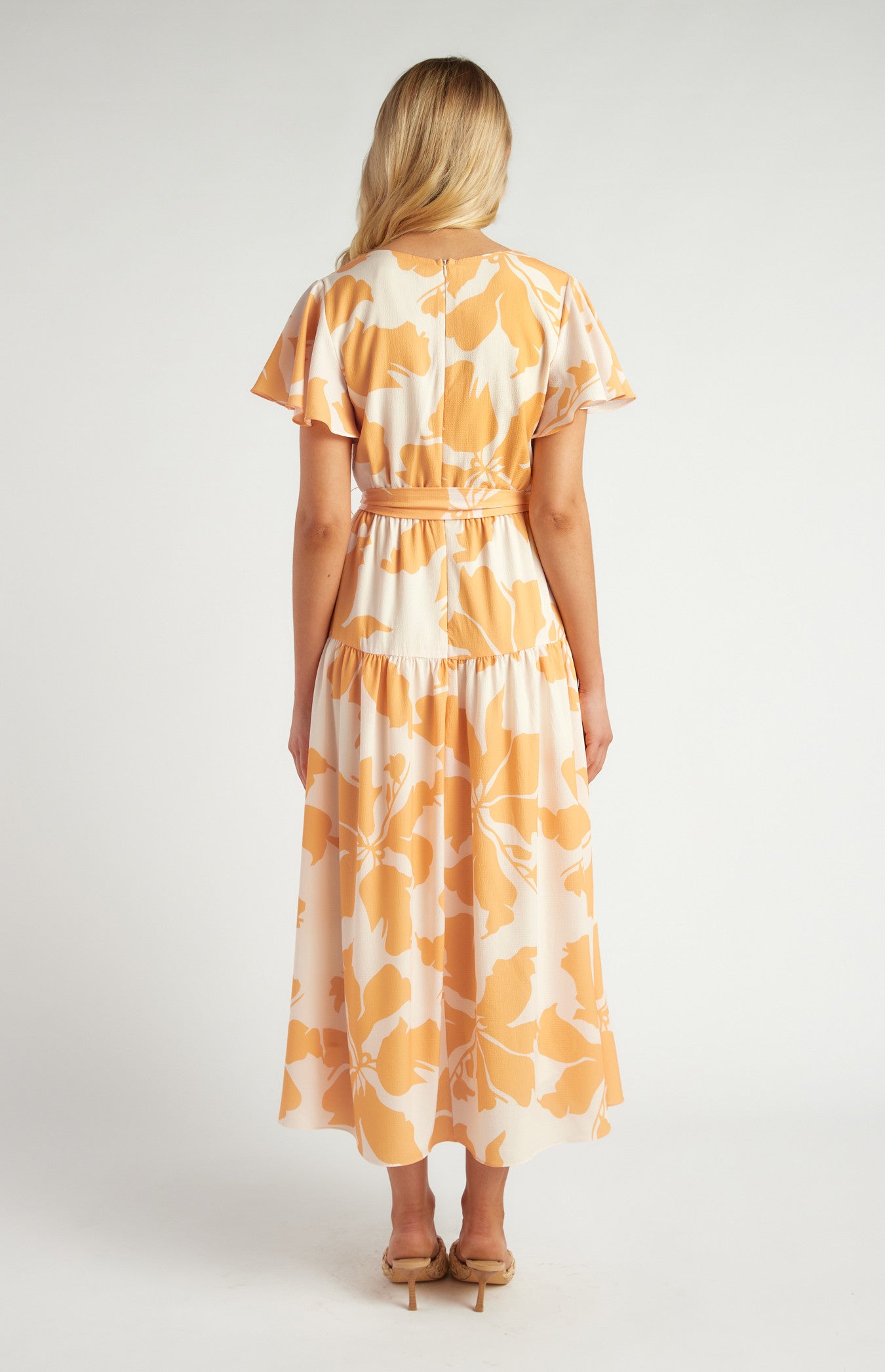 Floral Print Front Button Detail Midi Dress