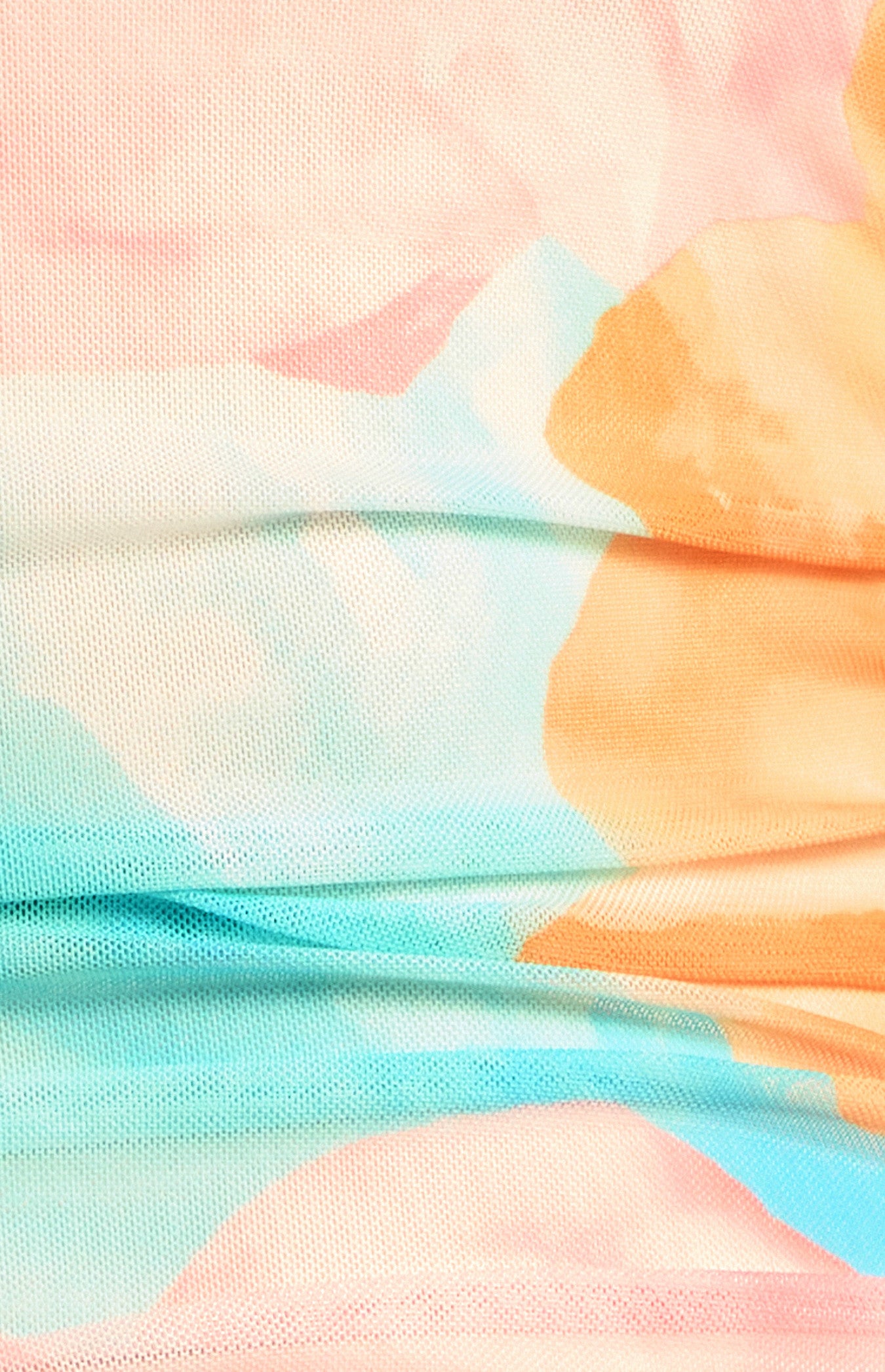 Contrast Floral Print Strapless Mesh Midi Dress