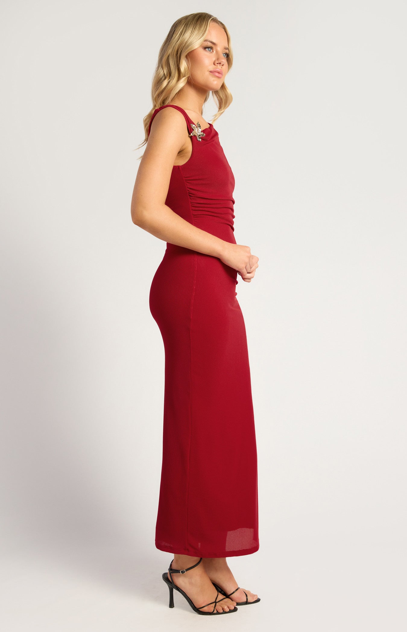 Gold Buckle Star Fish Detail Jersey Dress