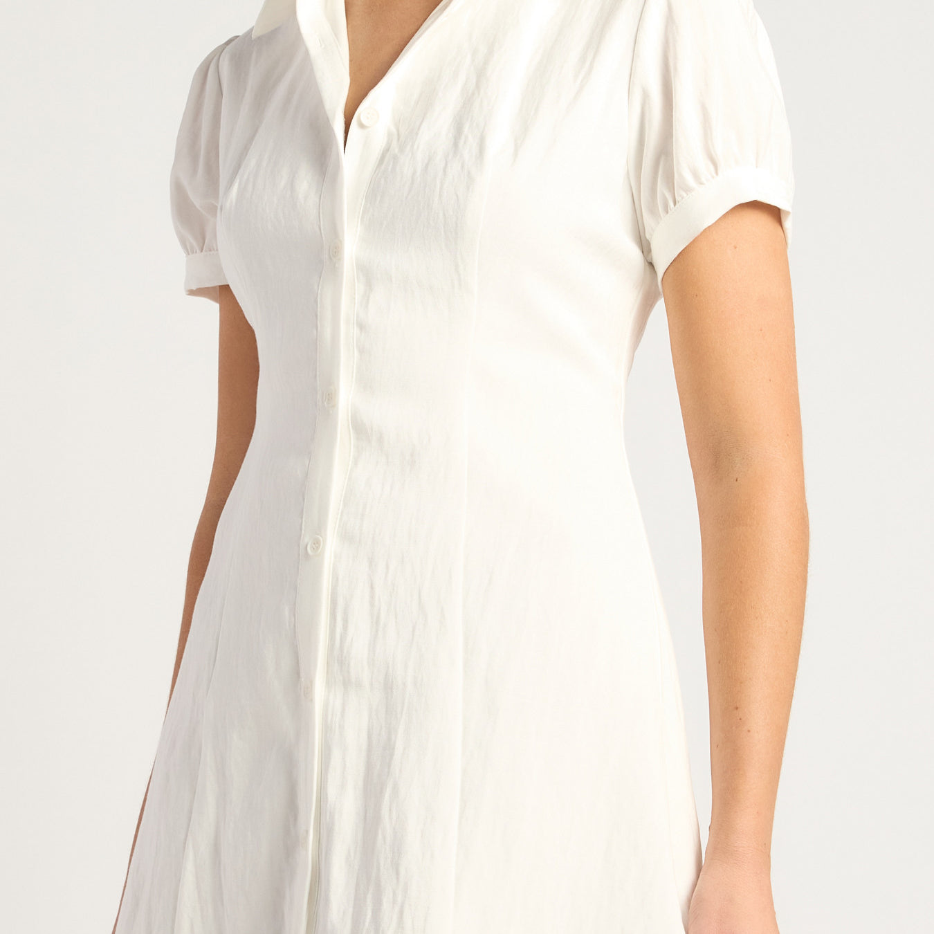 Lace Back Feature Button Up Shirt Dress