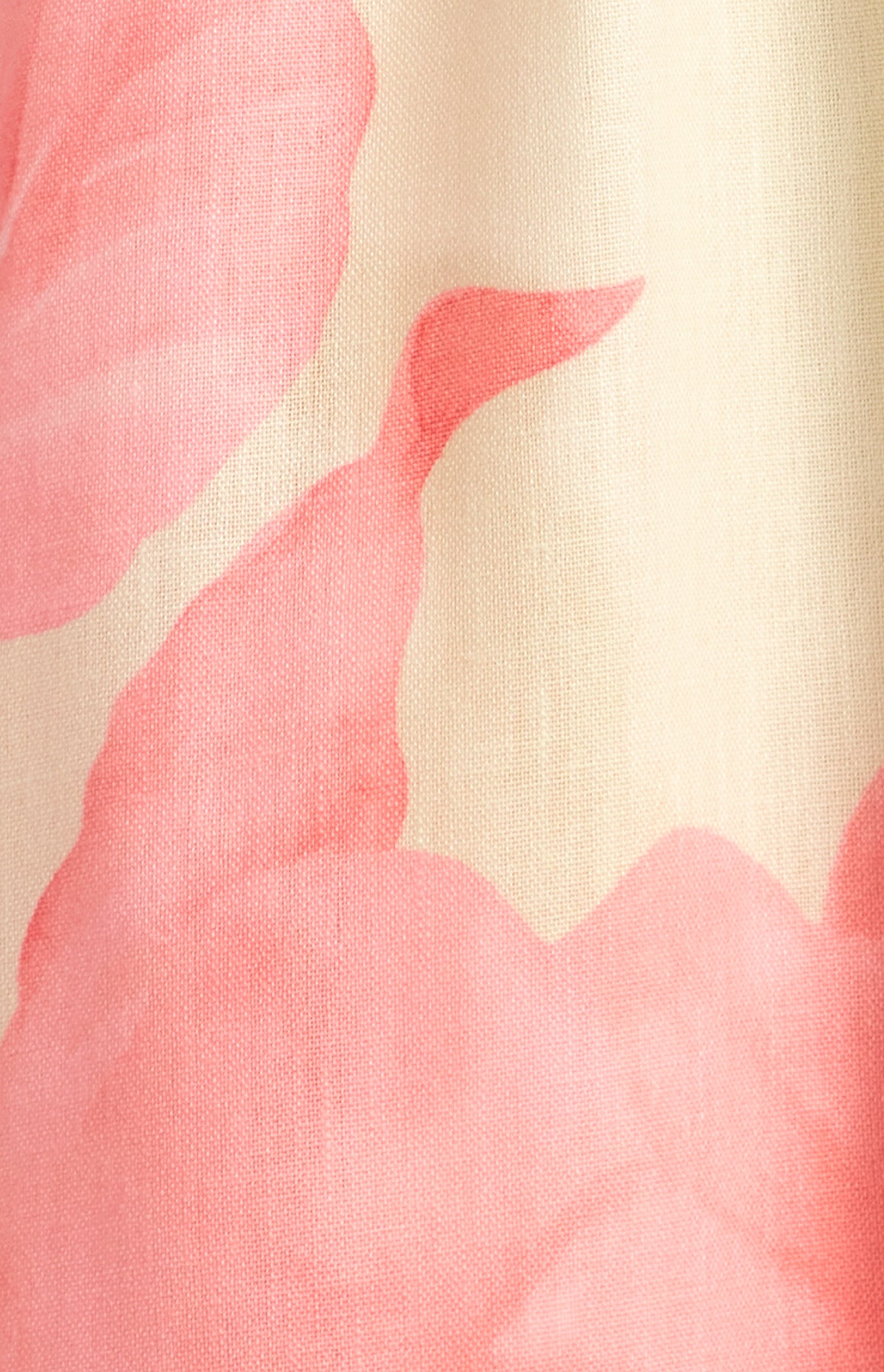 Faux Linen Floral Print Midi Shirt Dress with Waist Tie