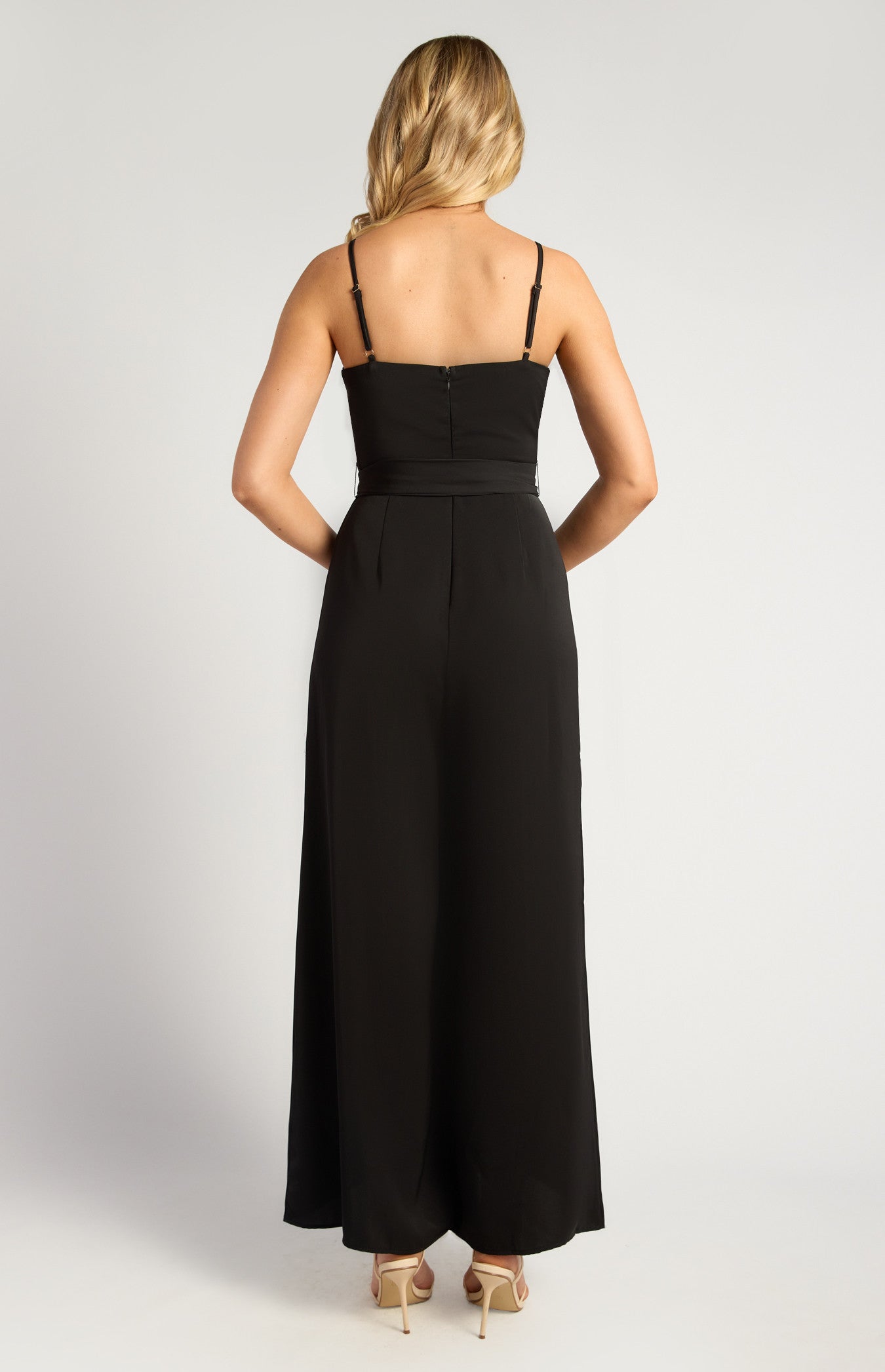 Gold Chain Detail Pleated Front Jumpsuit