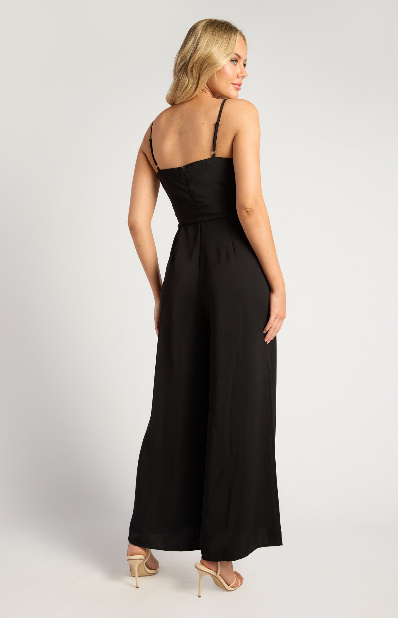 Gold Chain Detail Pleated Front Jumpsuit