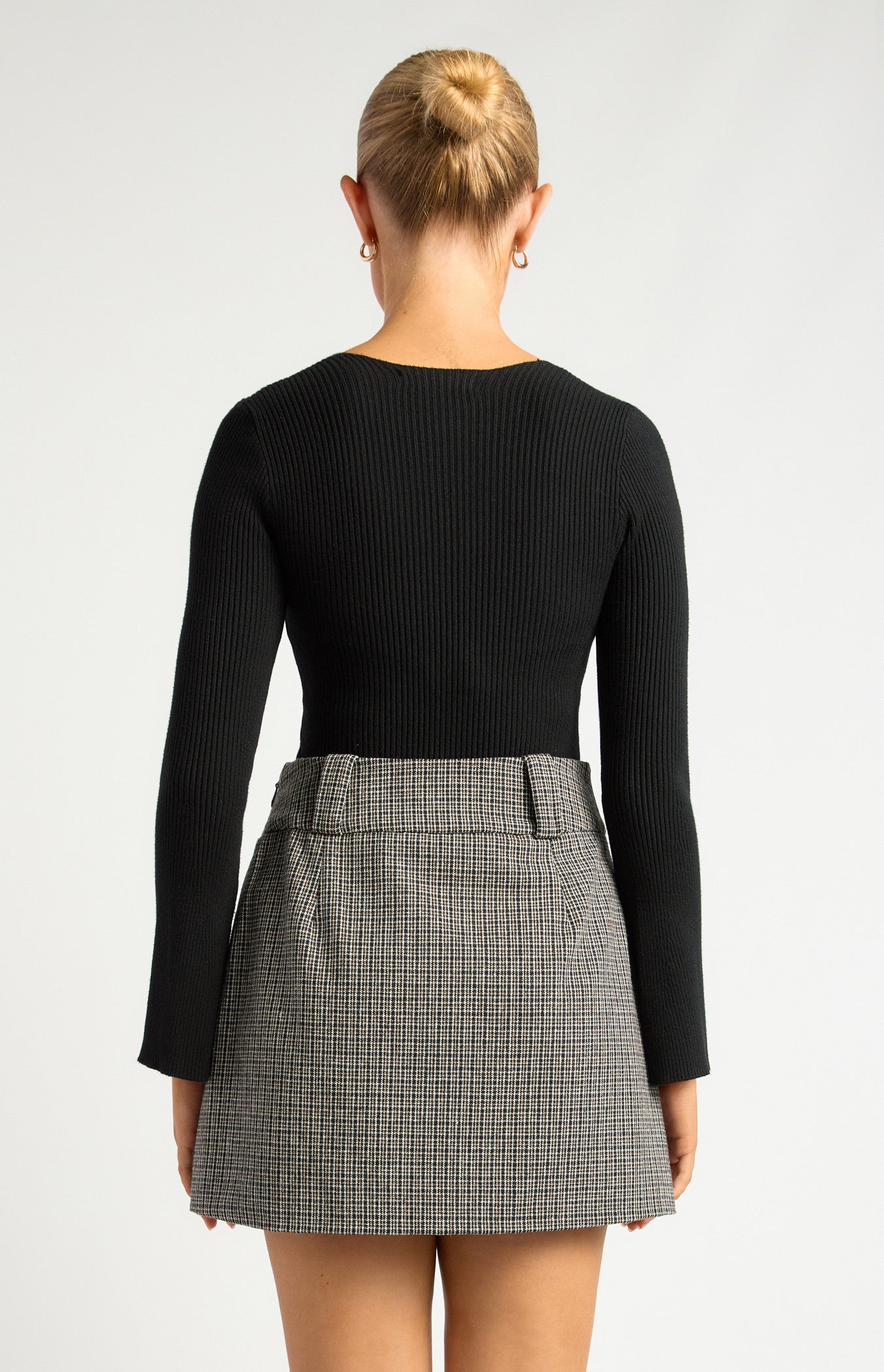 V Neckline Flare Sleeves Knit Top