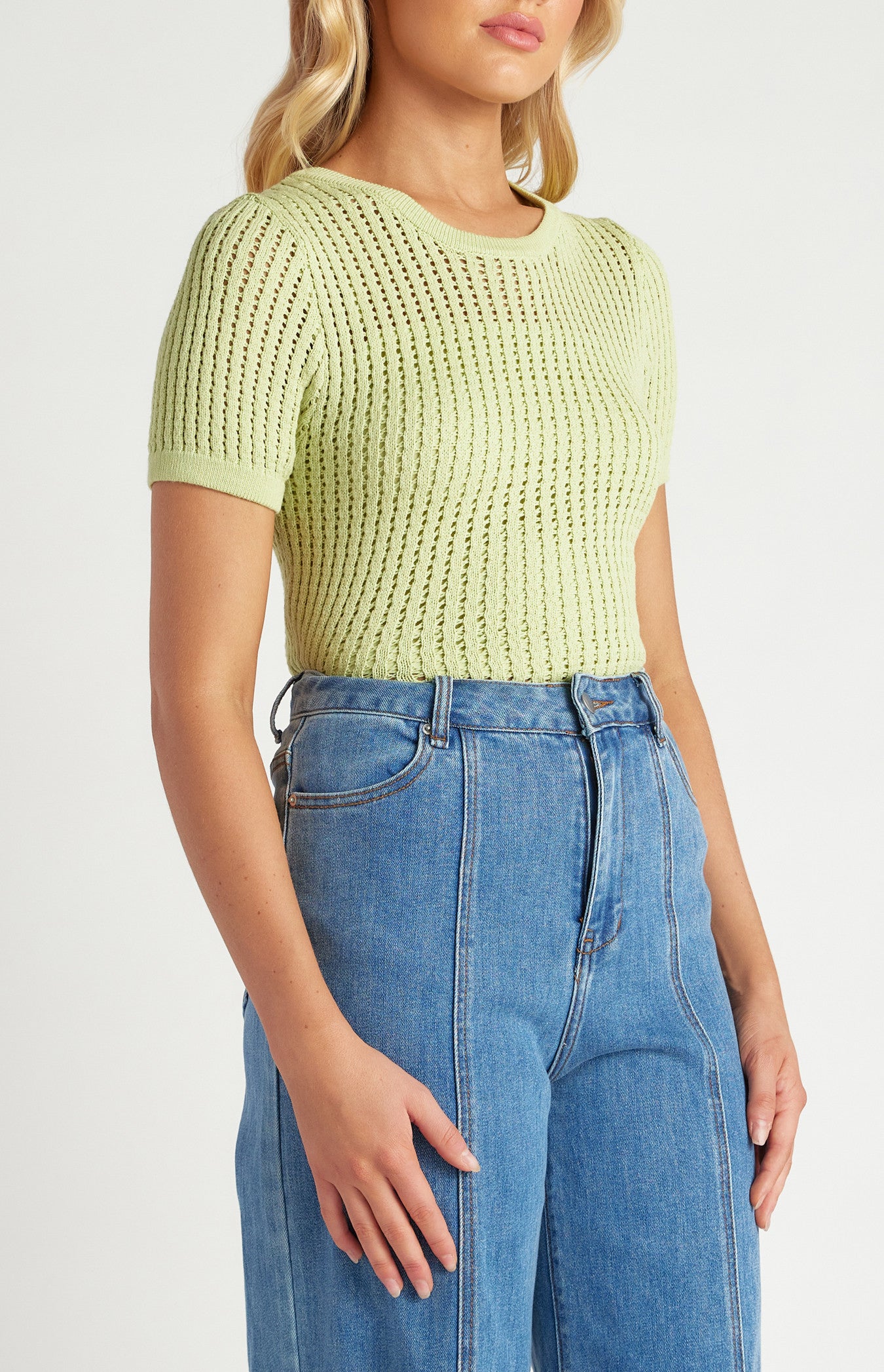 Crochet Knit Top with Slip Cami