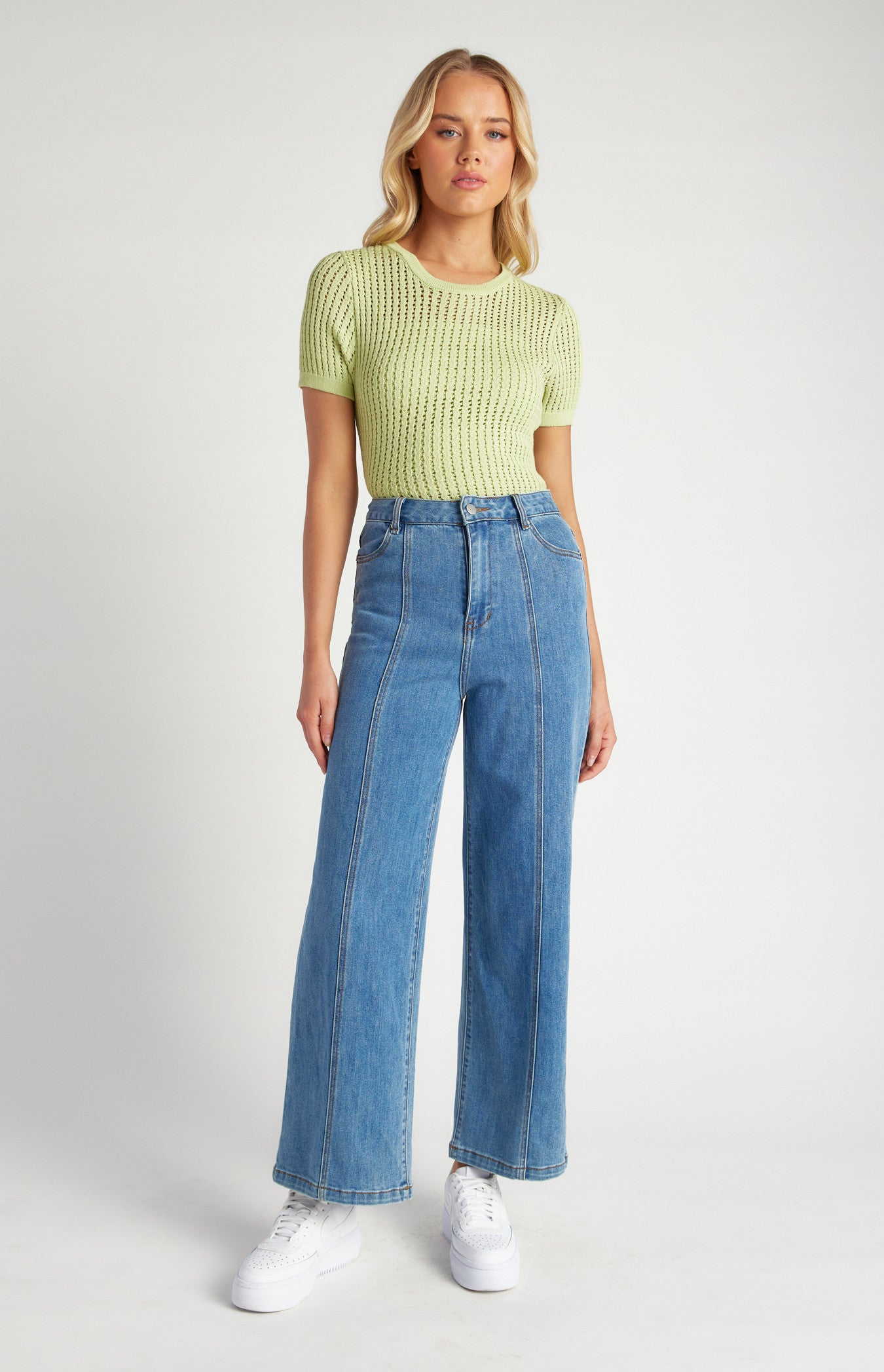 Crochet Knit Top with Slip Cami