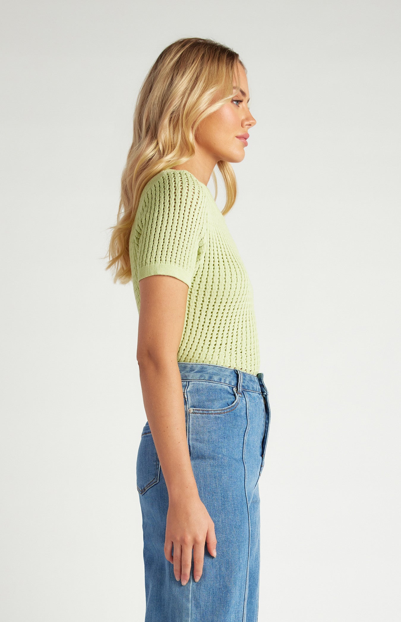 Crochet Knit Top with Slip Cami