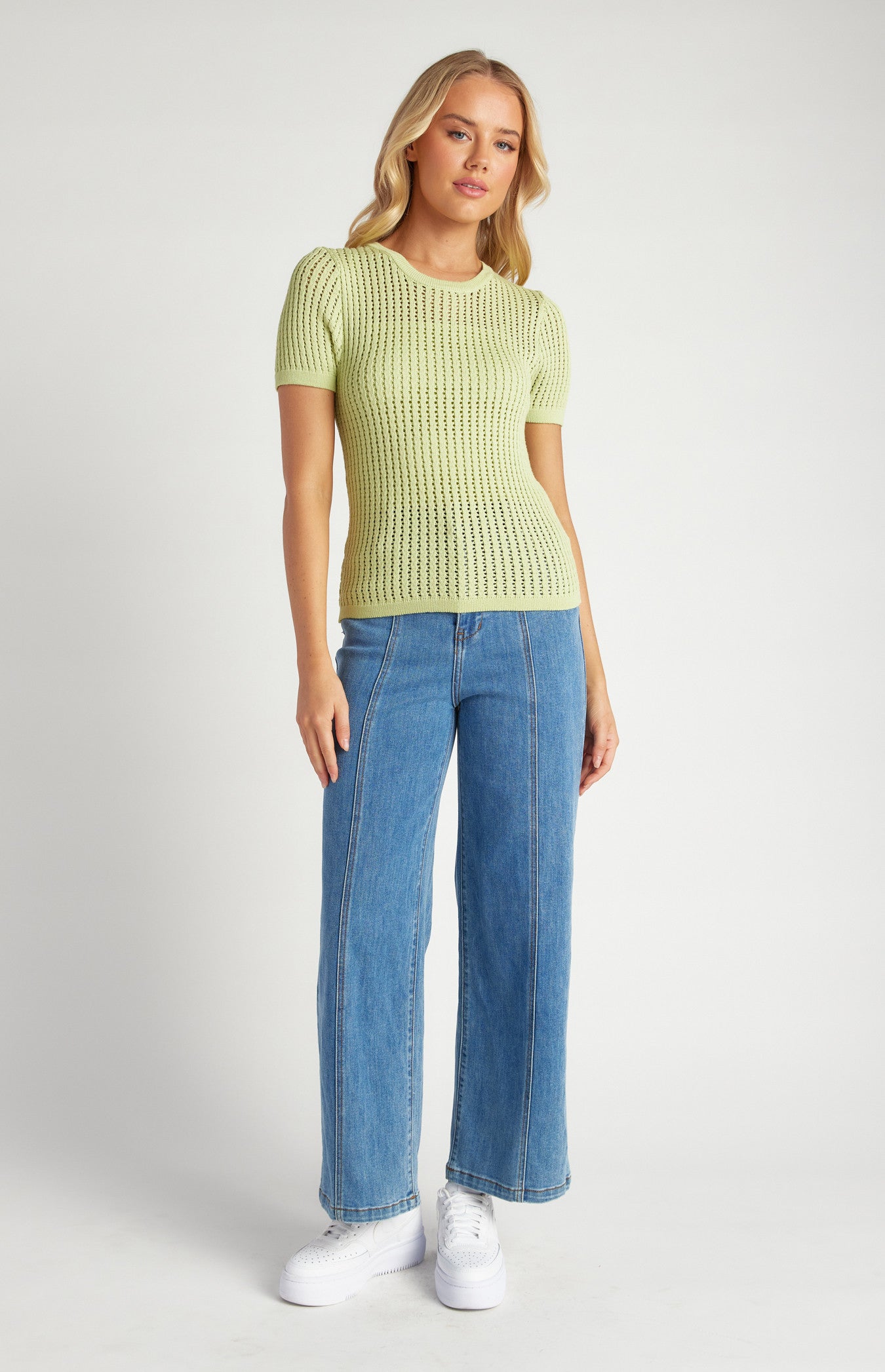 Crochet Knit Top with Slip Cami