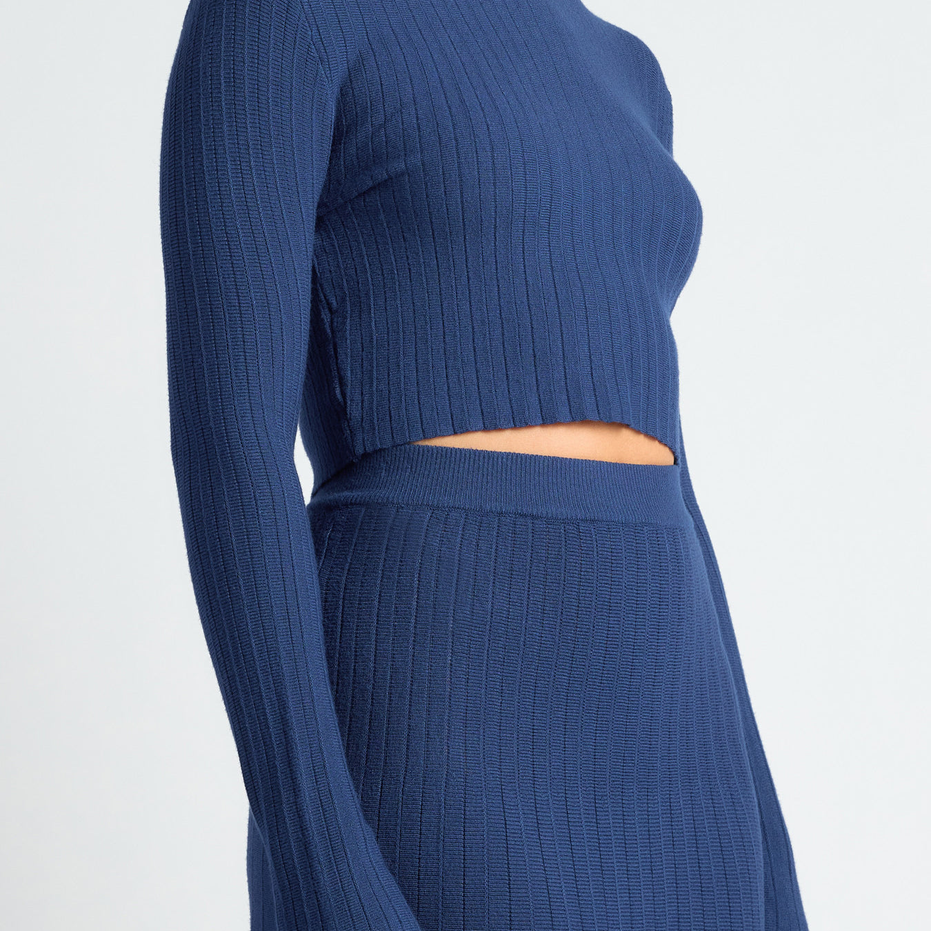 Boat Neckline Top & Pleated A-Line Maxi Skirt Knit Set