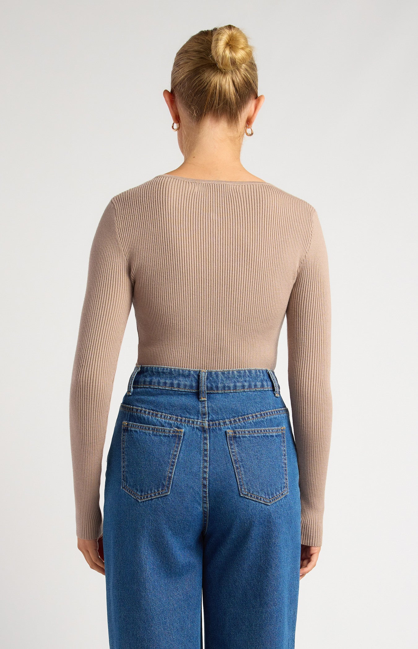 Silver Embellishment Cut-Out Detail Knit Top