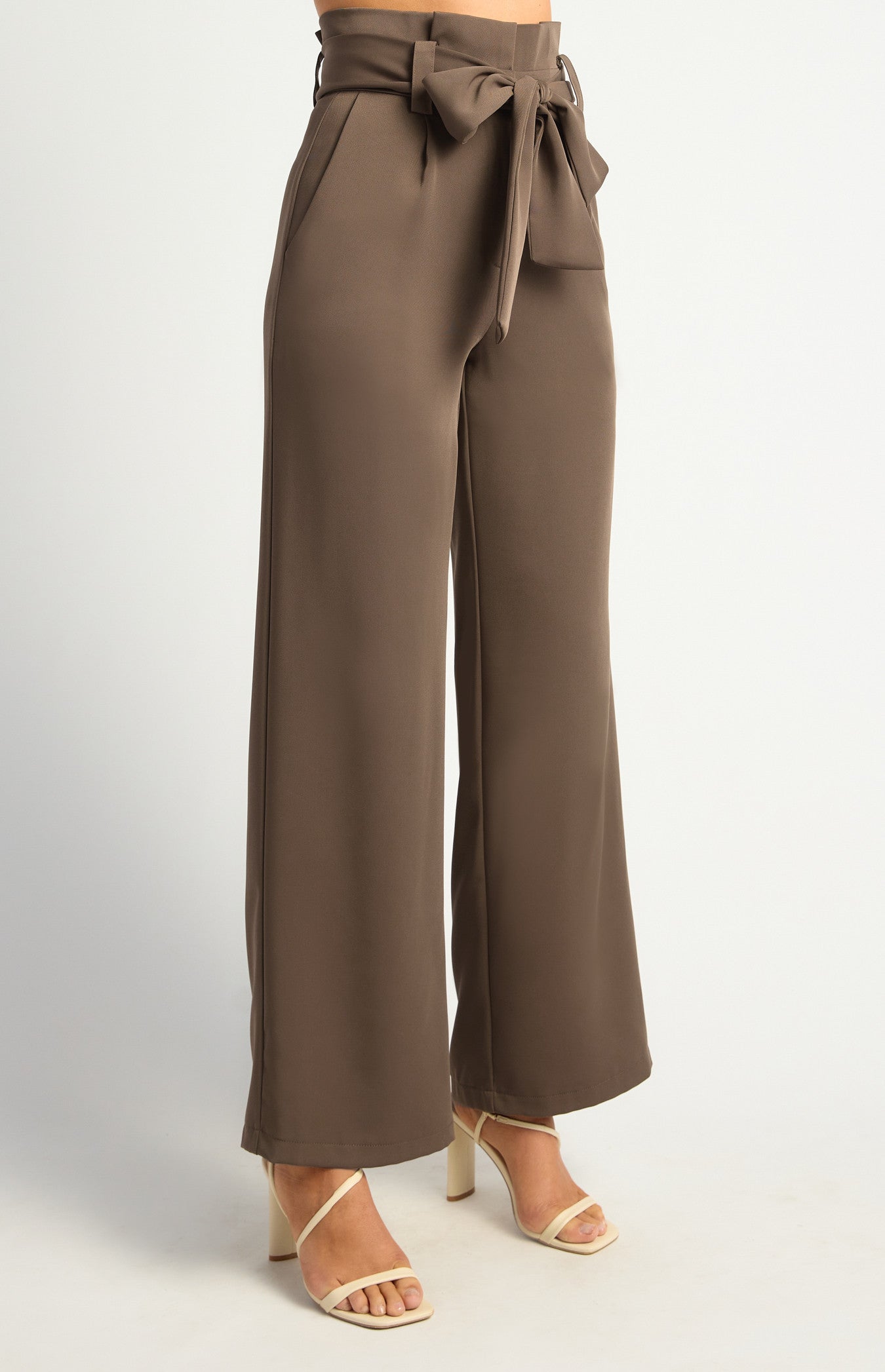 Paper Bag Waist Wide Leg Pants