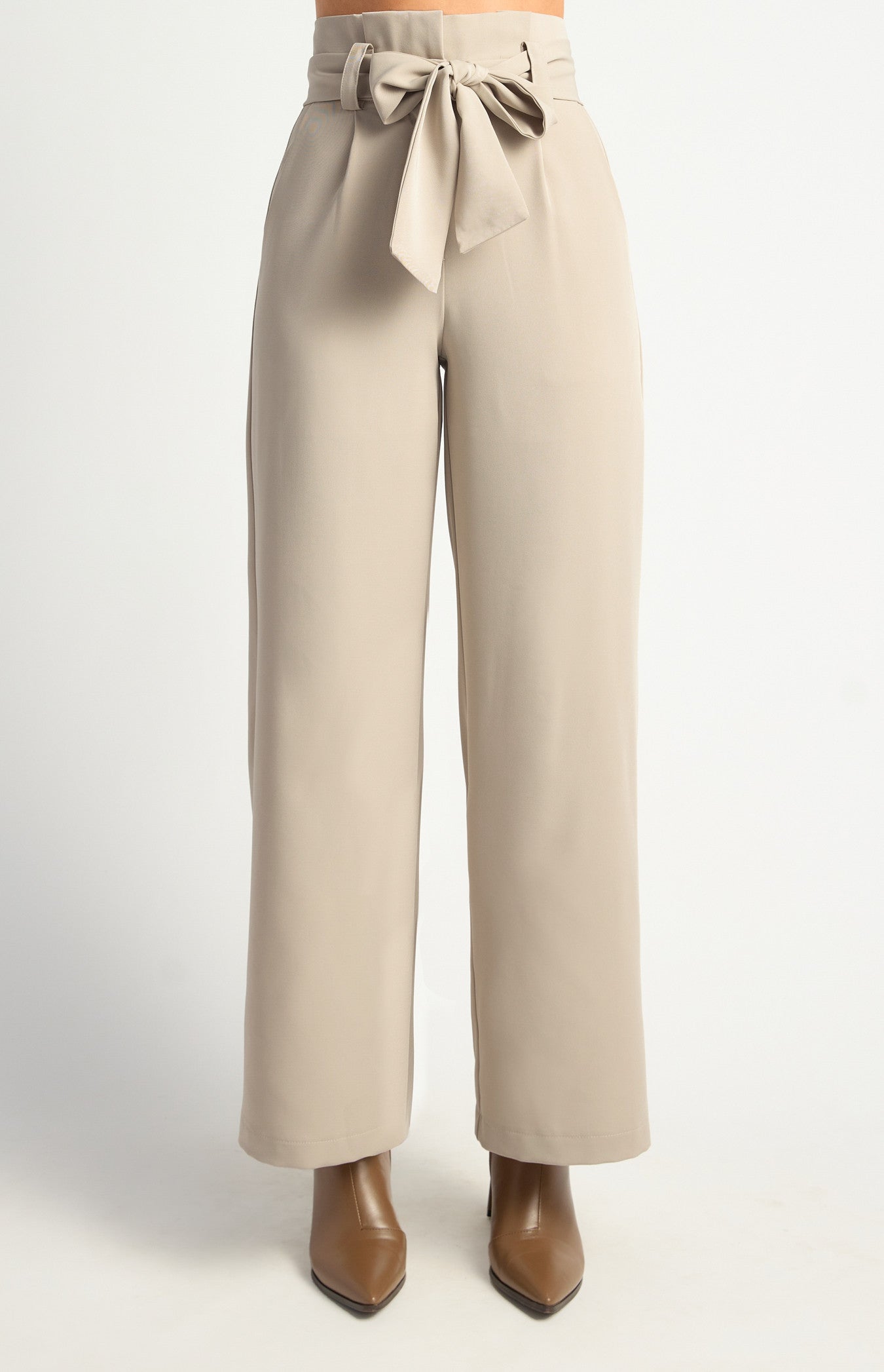 Paper Bag Waist Wide Leg Pants