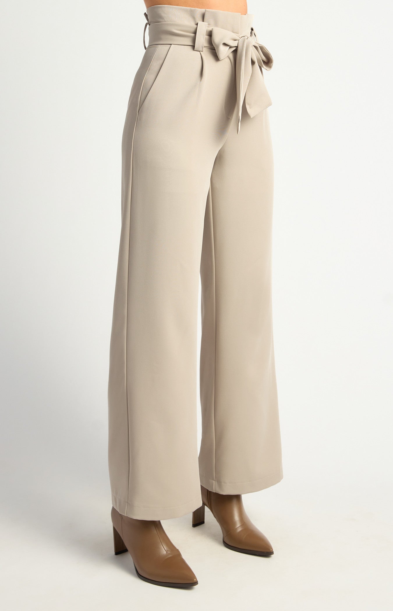 Paper Bag Waist Wide Leg Pants