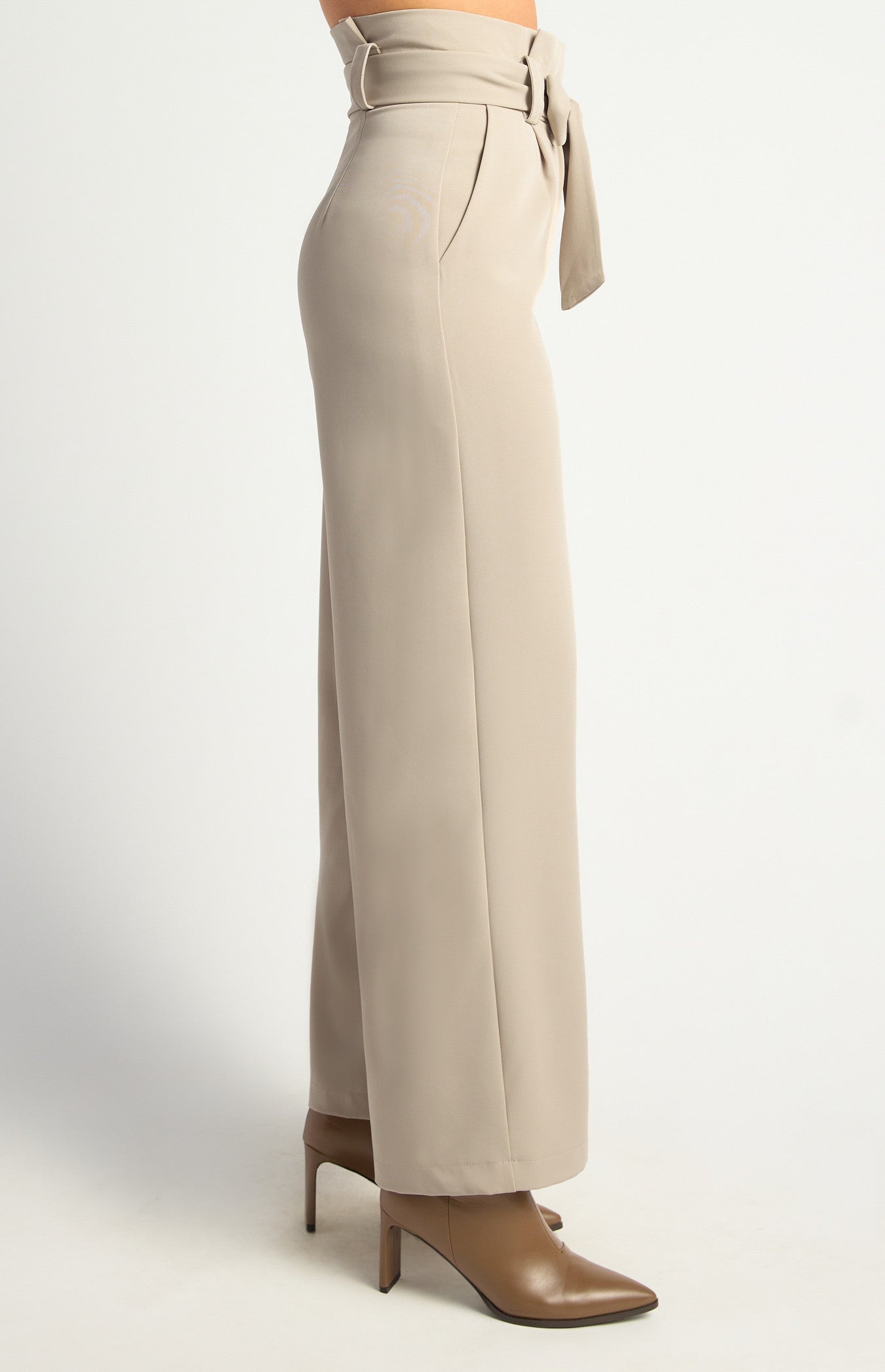 Paper Bag Waist Wide Leg Pants