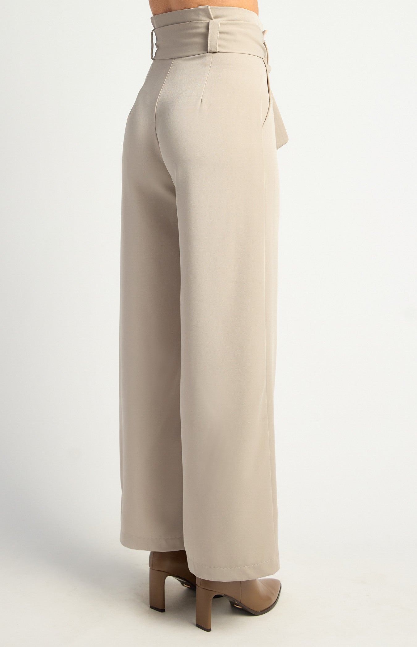 Paper Bag Waist Wide Leg Pants