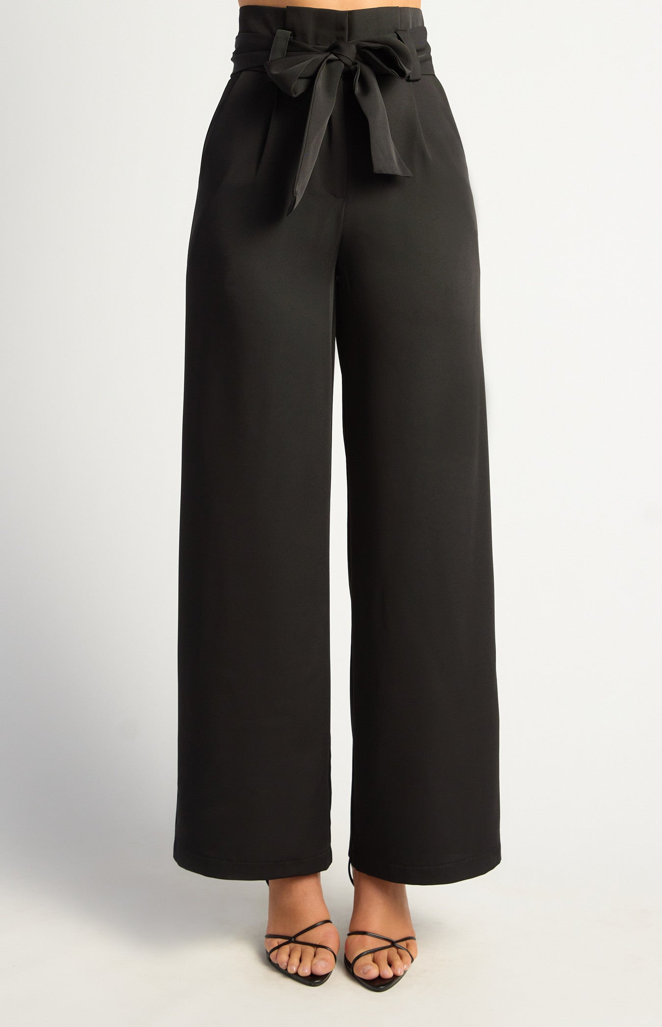 Paper Bag Waist Wide Leg Pants