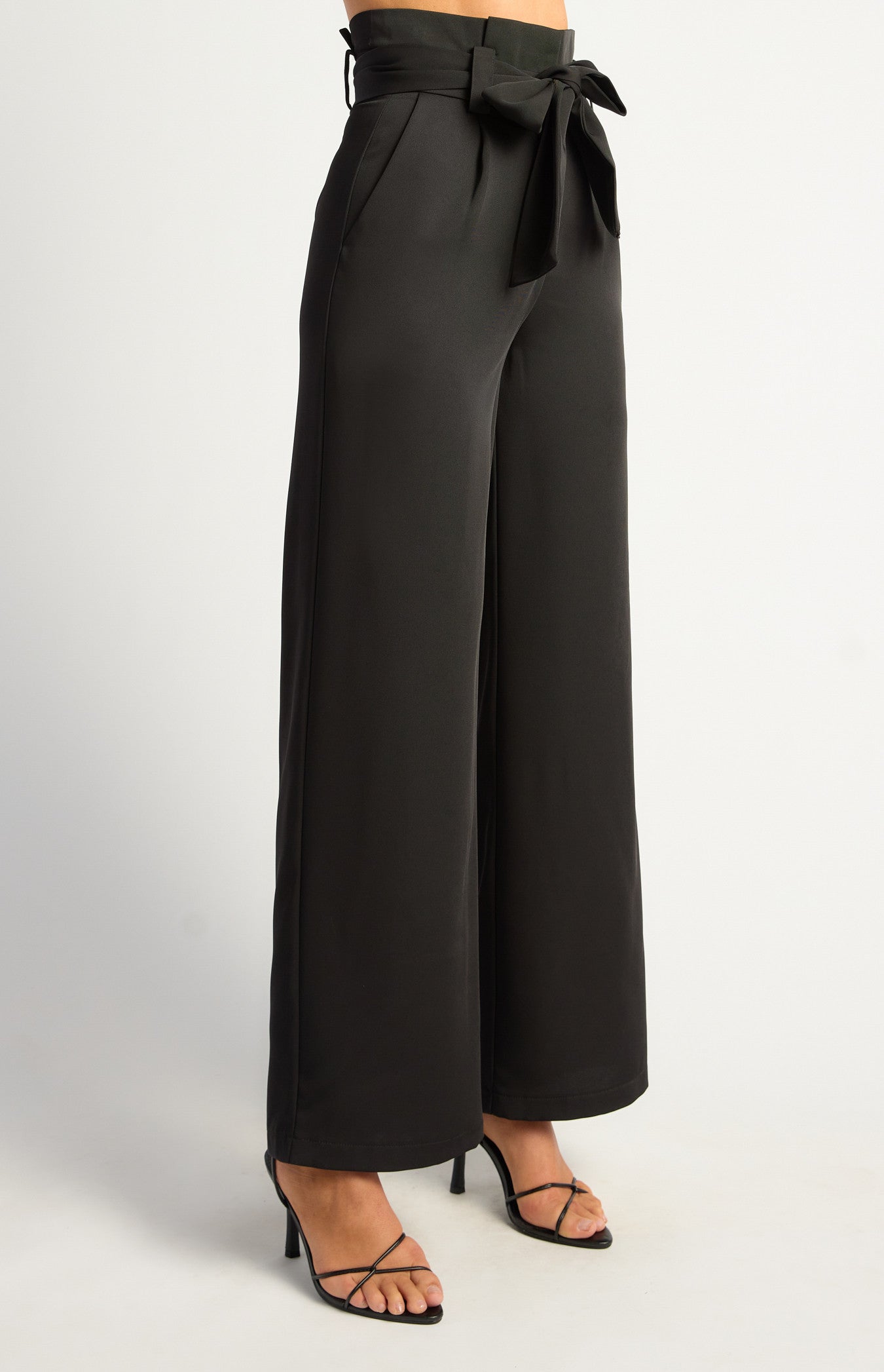 Paper Bag Waist Wide Leg Pants