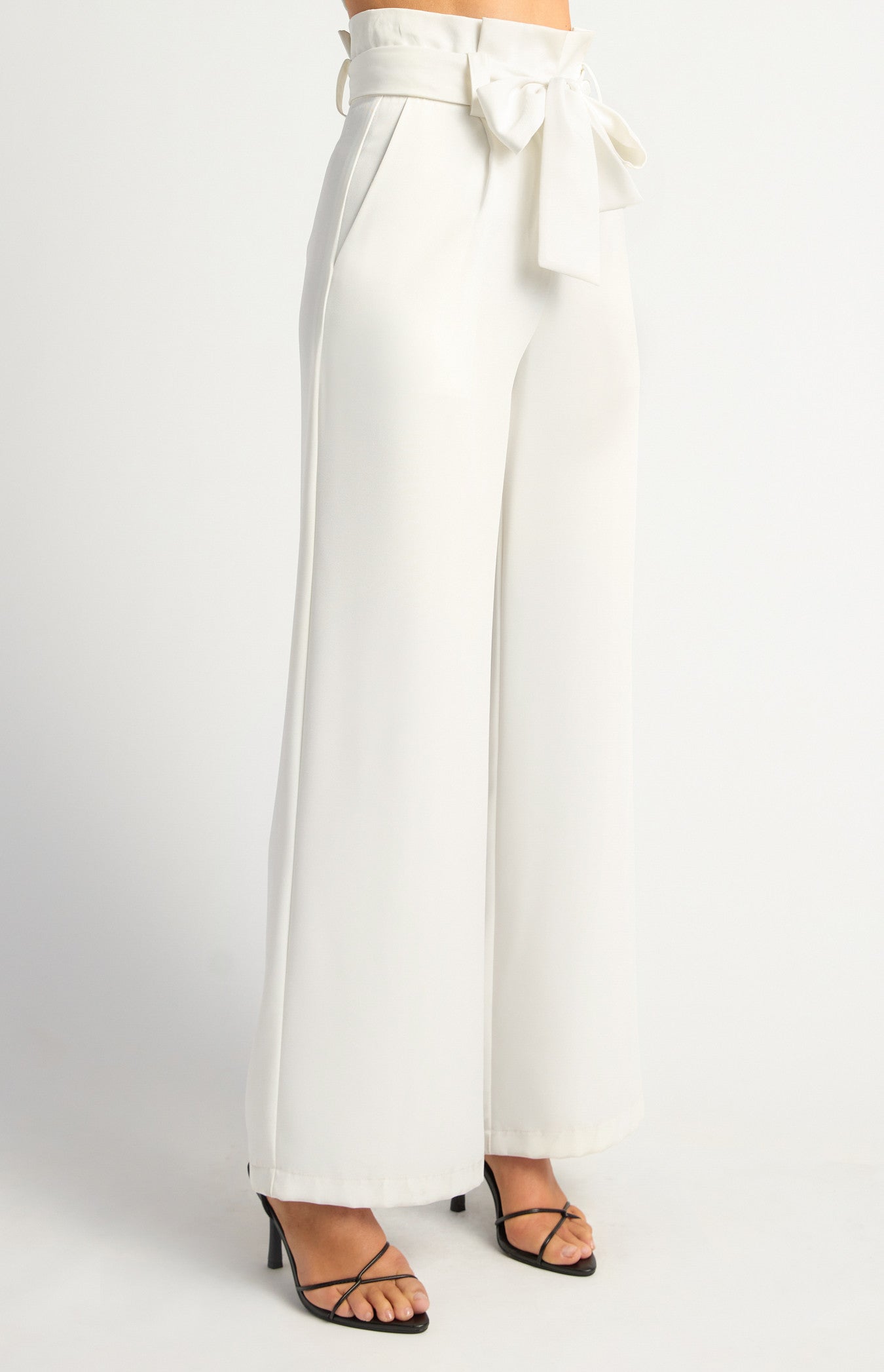 Paper Bag Waist Wide Leg Pants