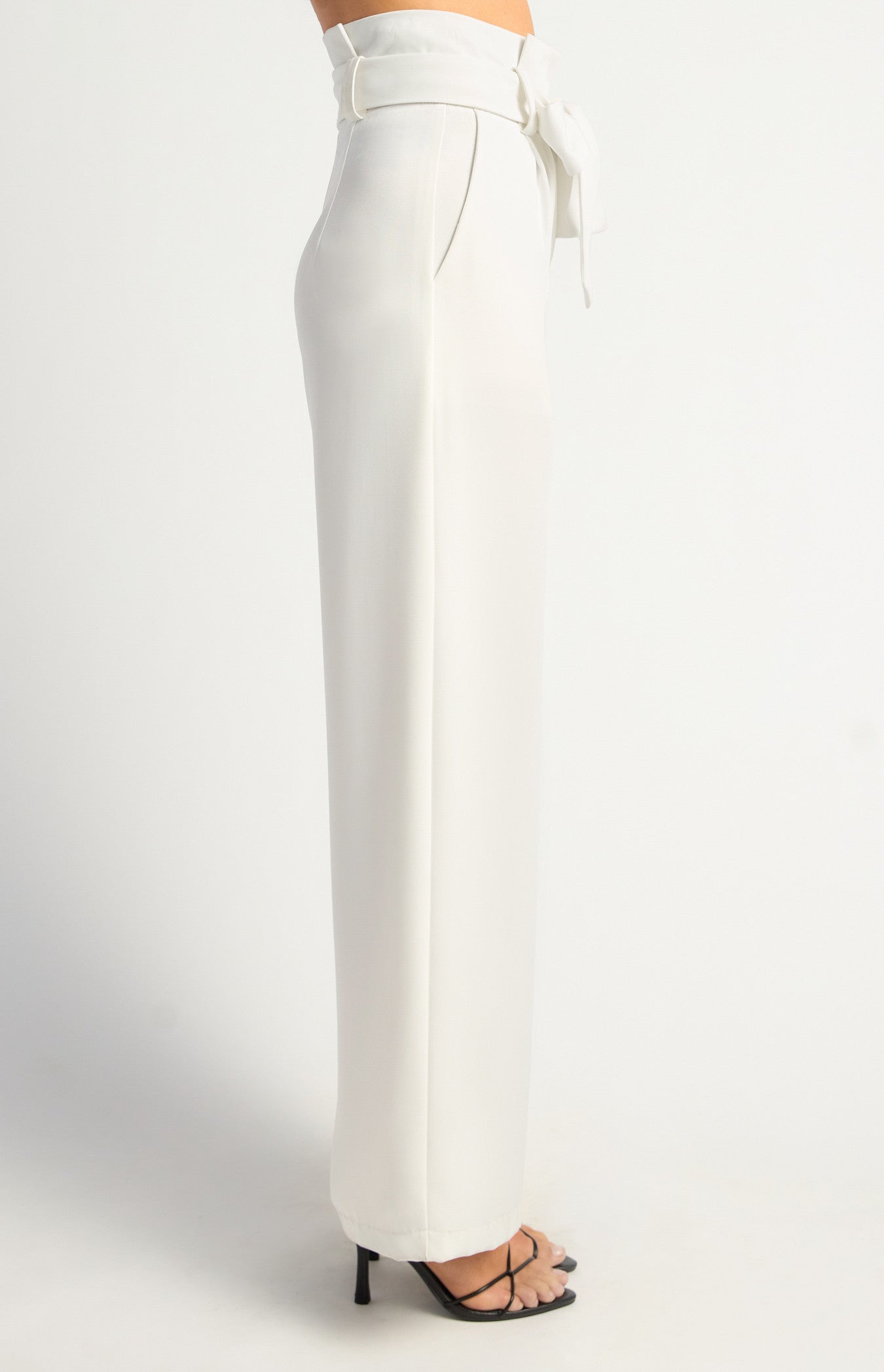 Paper Bag Waist Wide Leg Pants