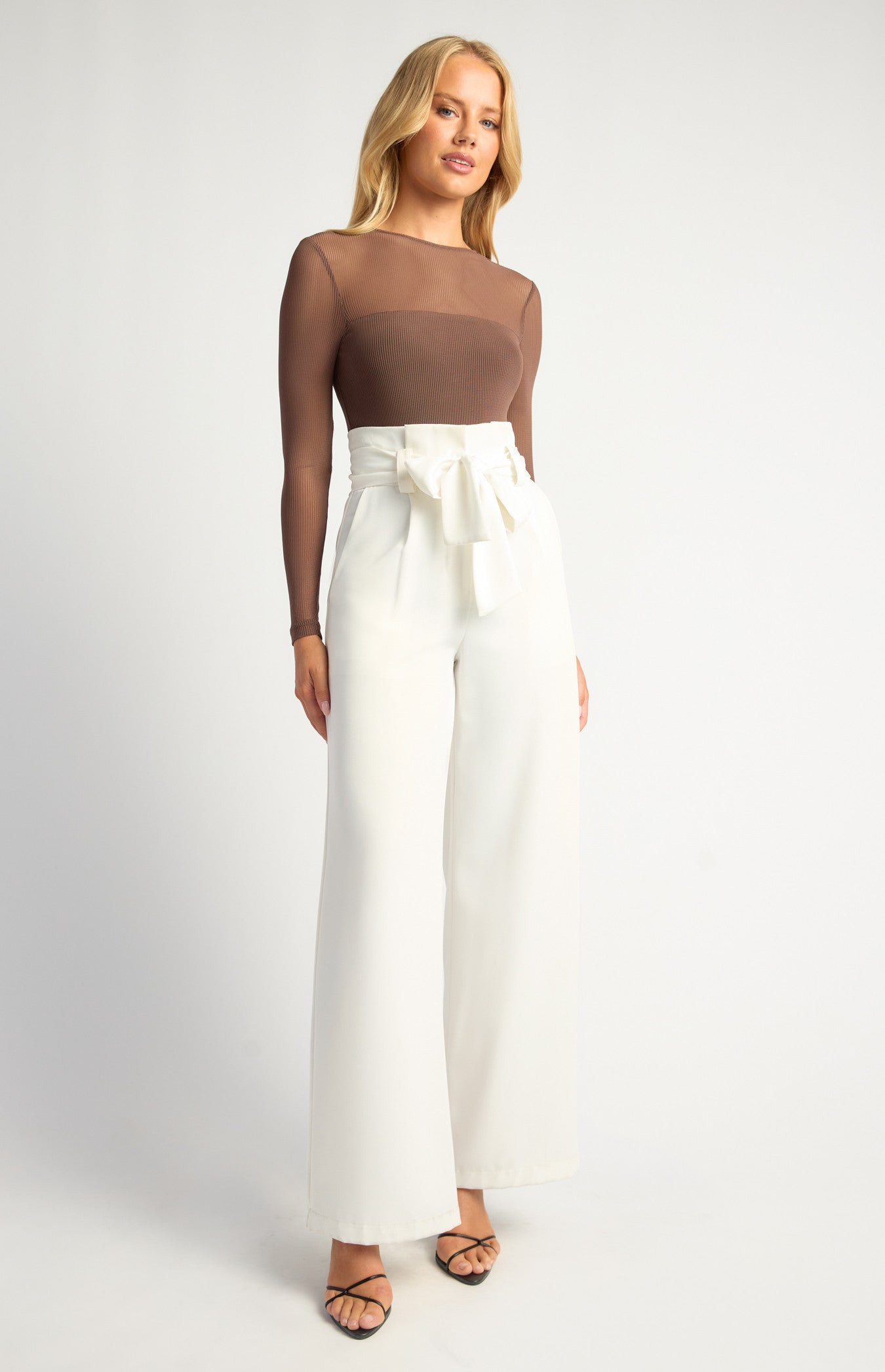 Paper Bag Waist Wide Leg Pants