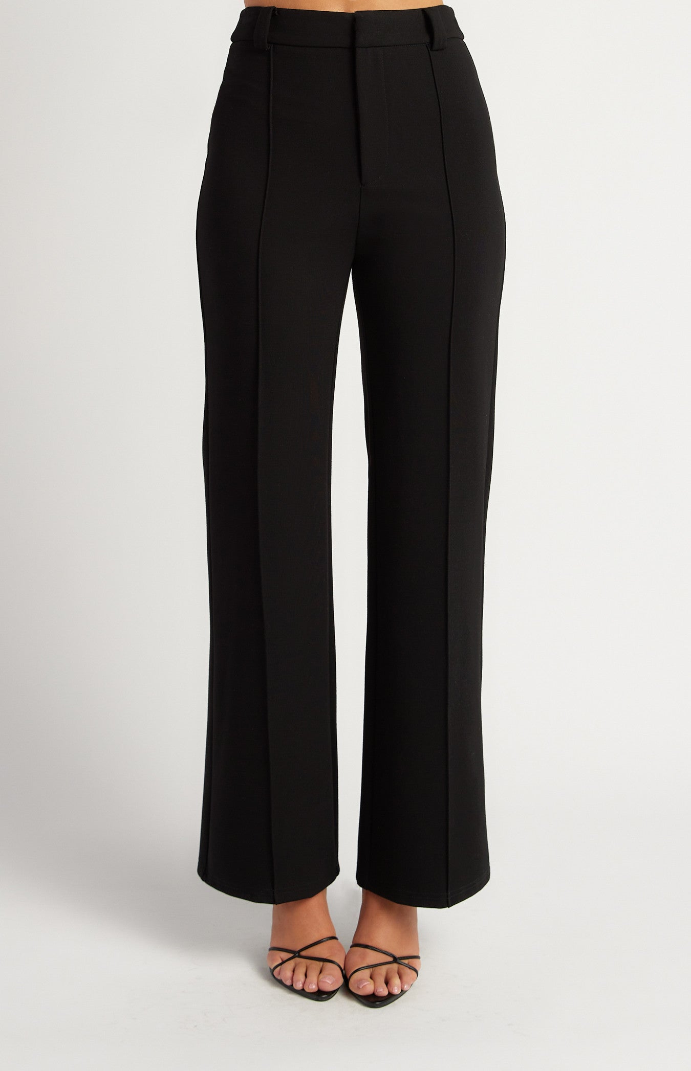 Stretch Fabric Front Seam Detail Pants