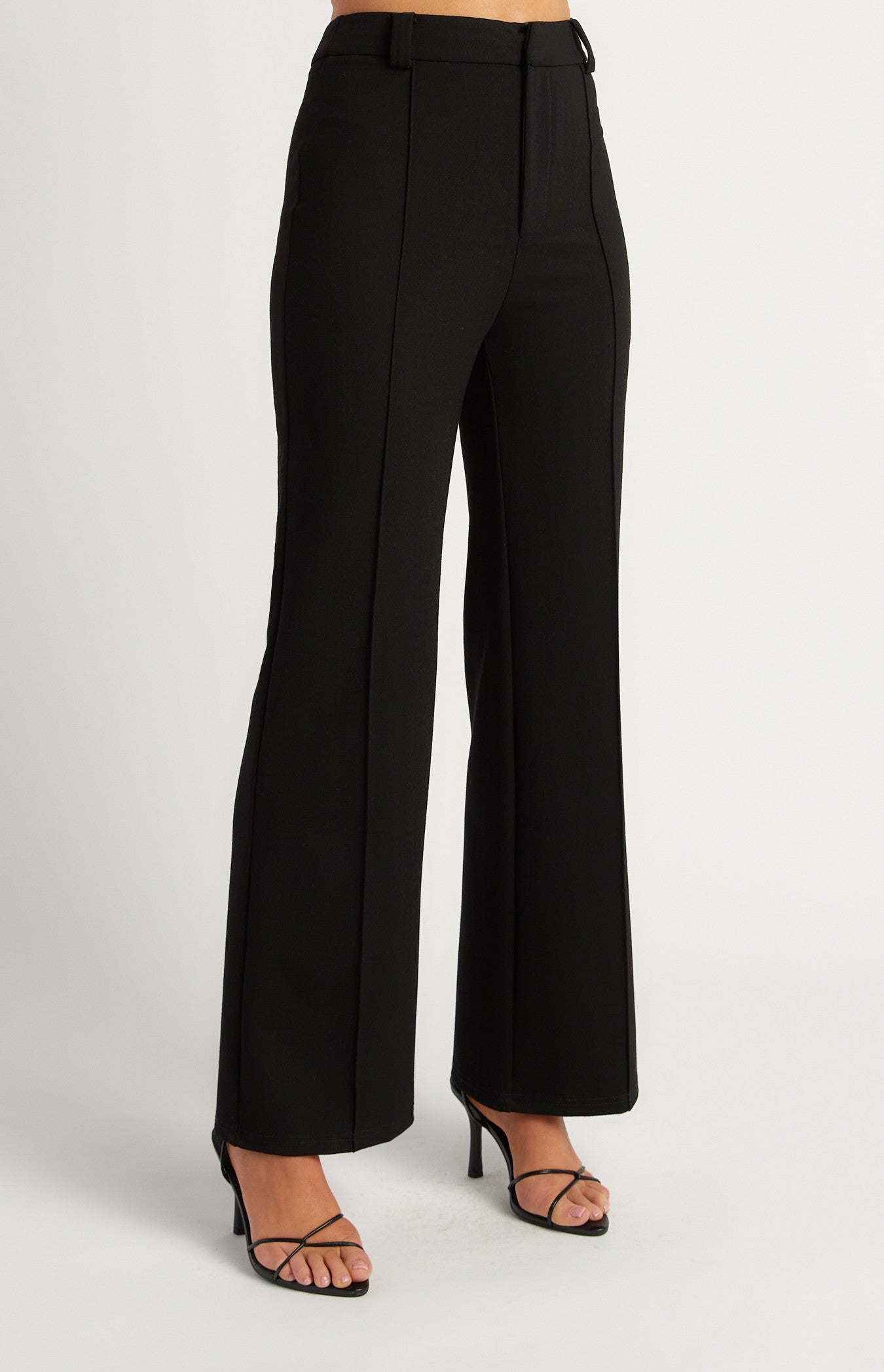 Stretch Fabric Front Seam Detail Pants