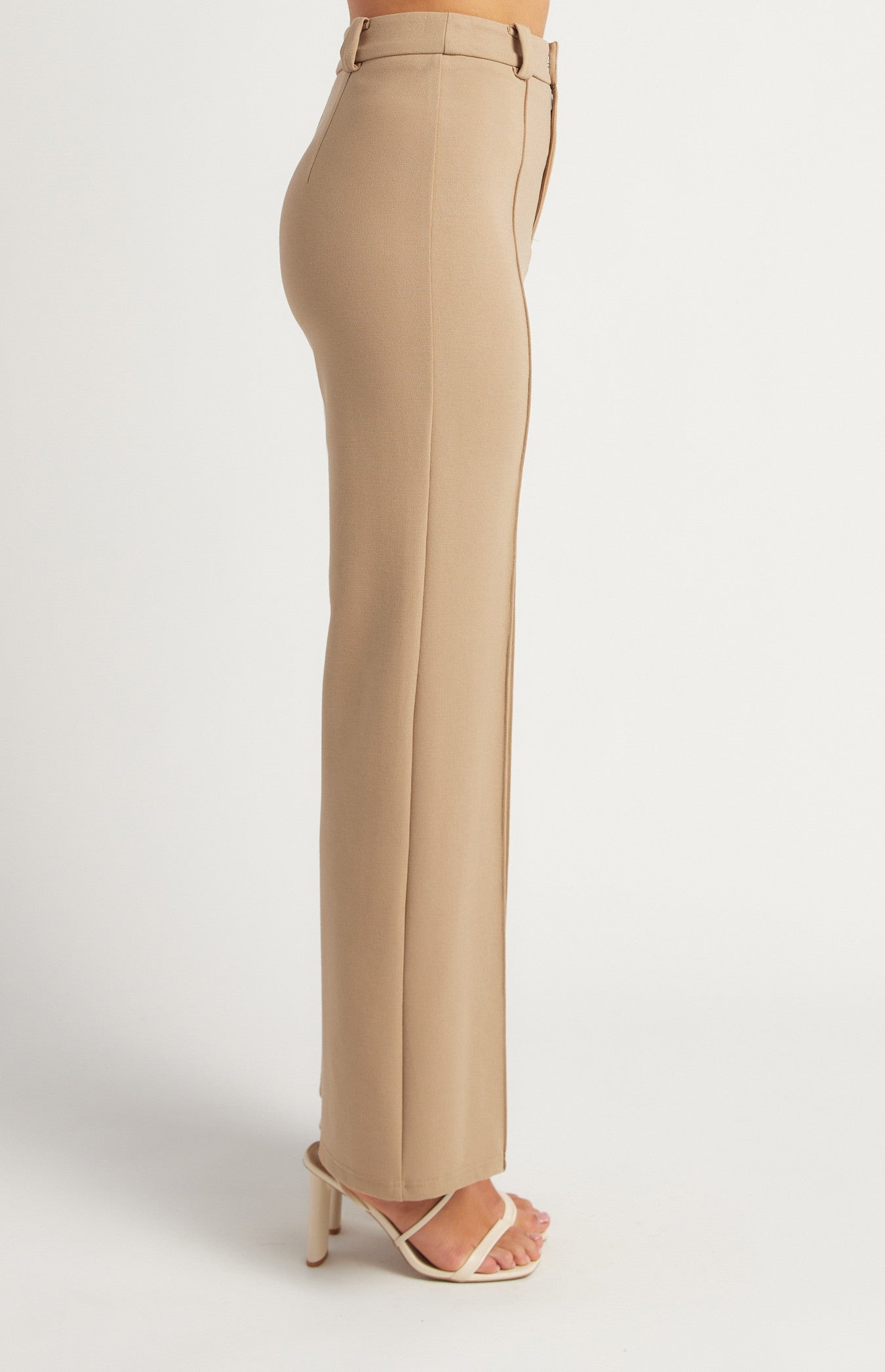 Stretch Fabric Front Seam Detail Pants