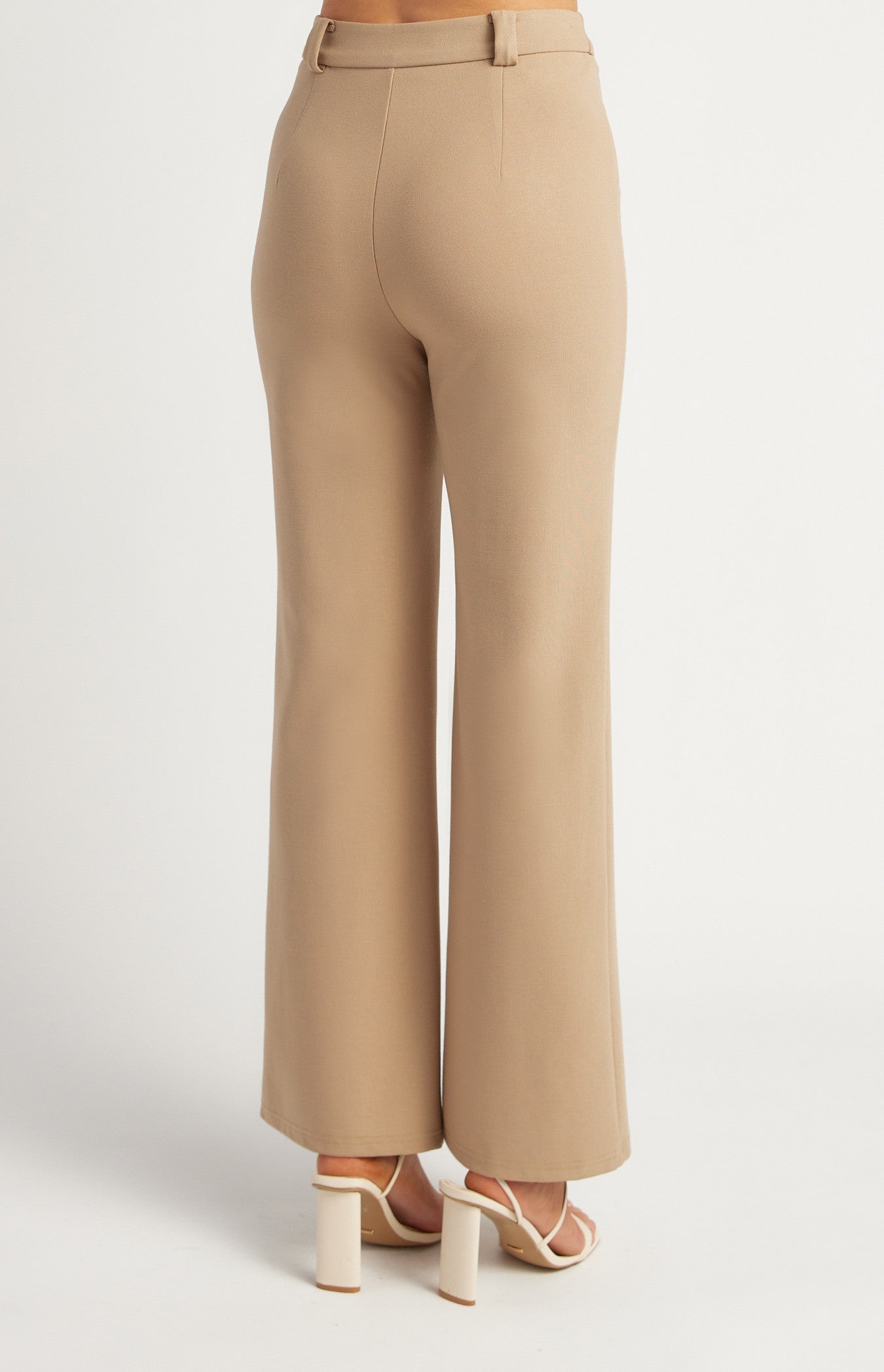 Stretch Fabric Front Seam Detail Pants
