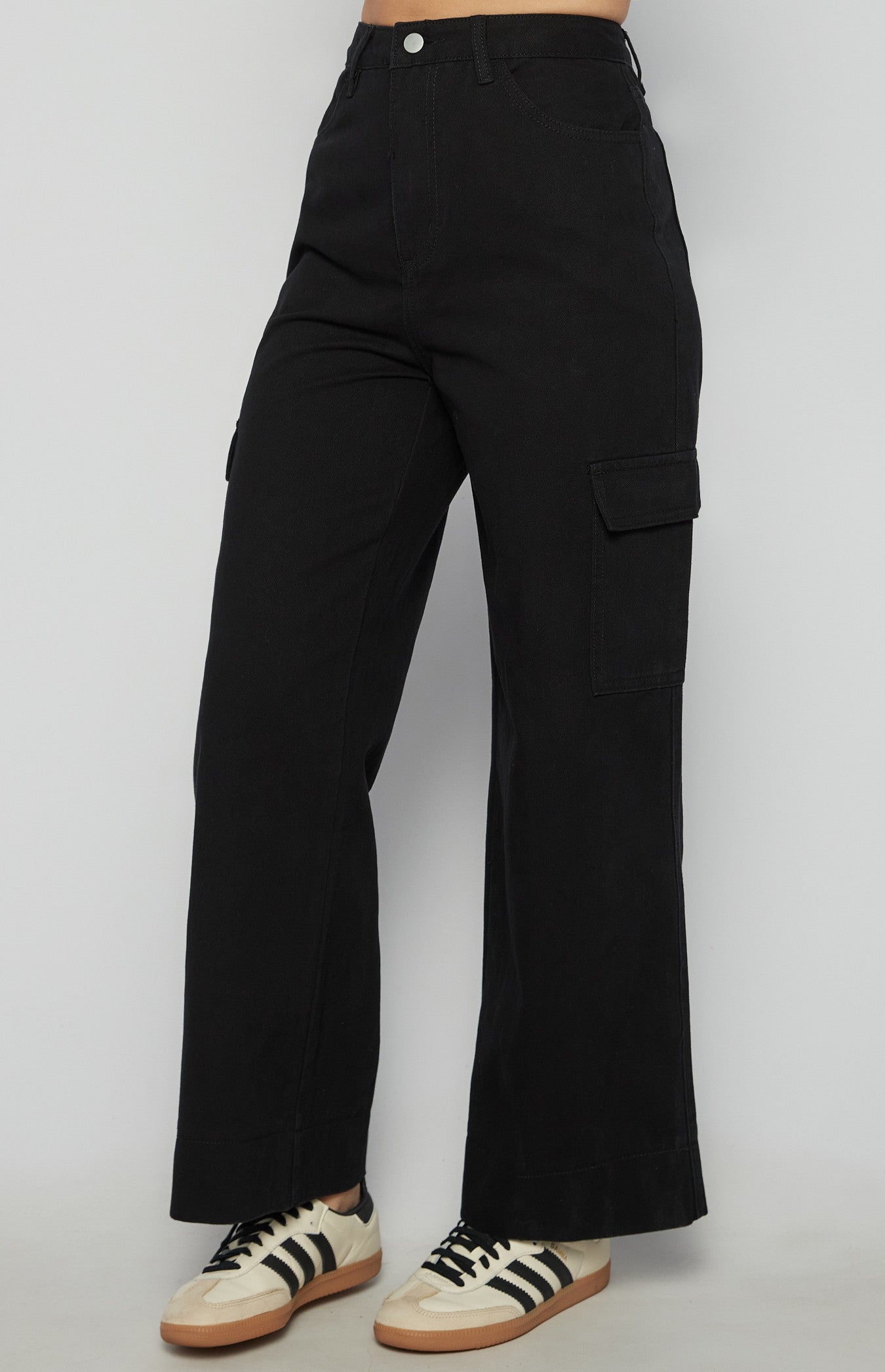 Cotton Side Patch Pocket Detail Pants