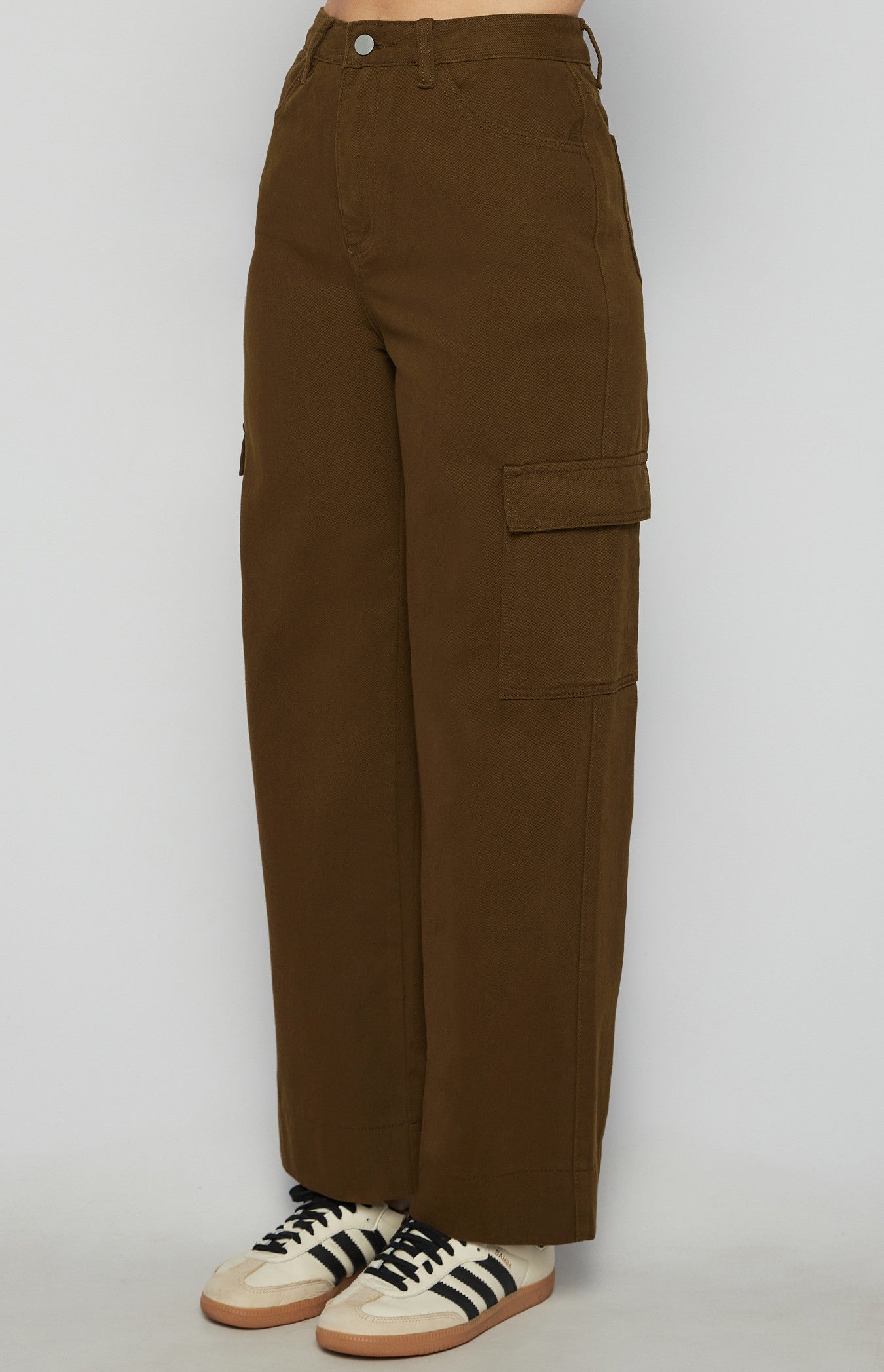 Cotton Side Patch Pocket Detail Pants
