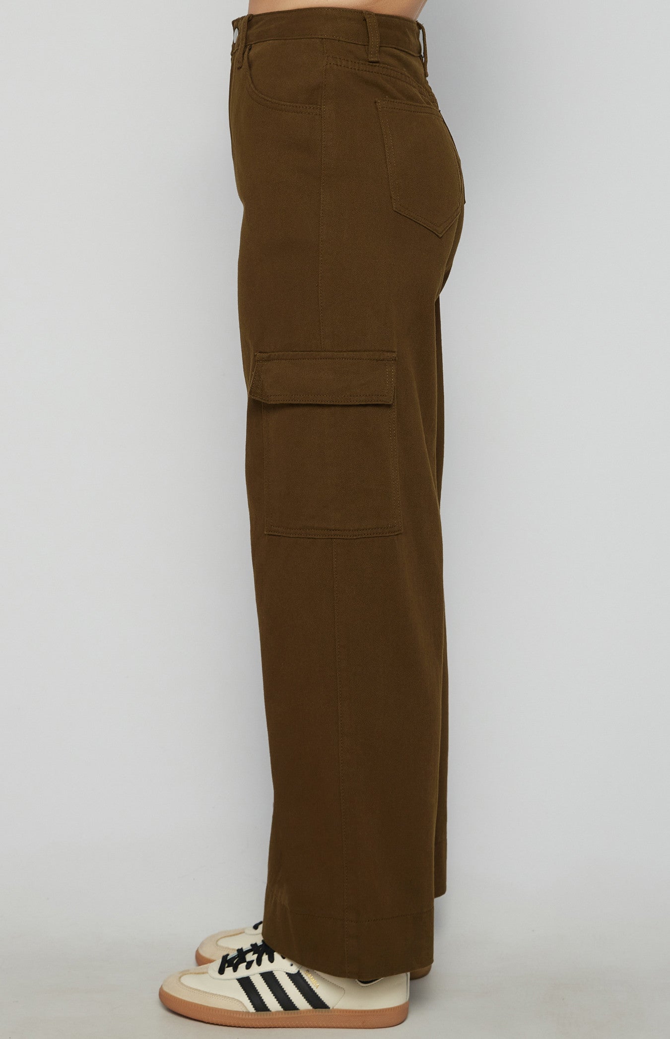 Cotton Side Patch Pocket Detail Pants