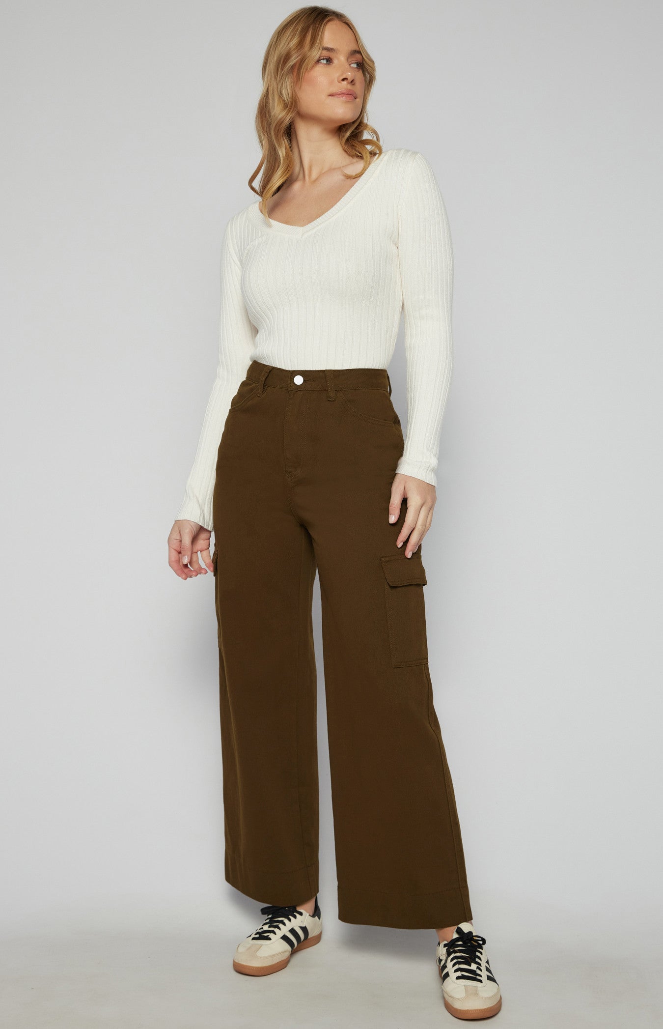 Cotton Side Patch Pocket Detail Pants