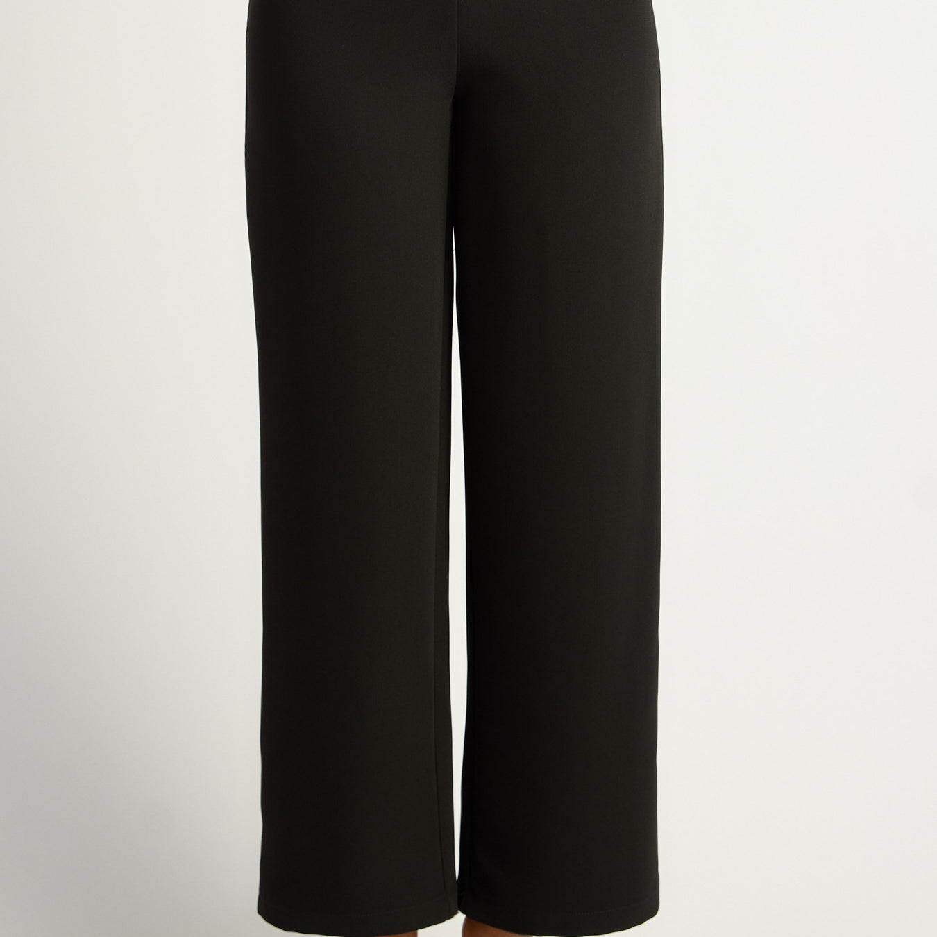 Double Gold Buckle Detail Straight Leg Pants