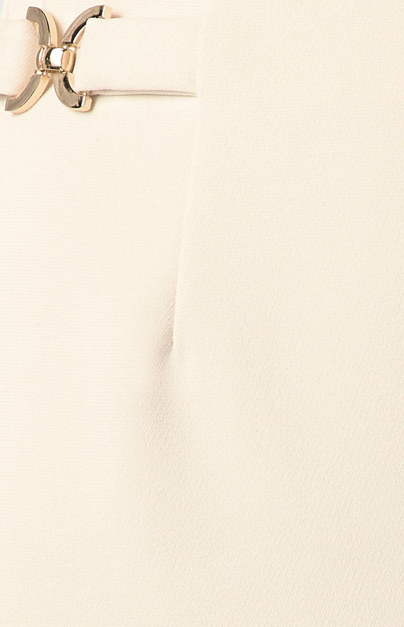 Double Gold Buckle Detail Straight Leg Pants