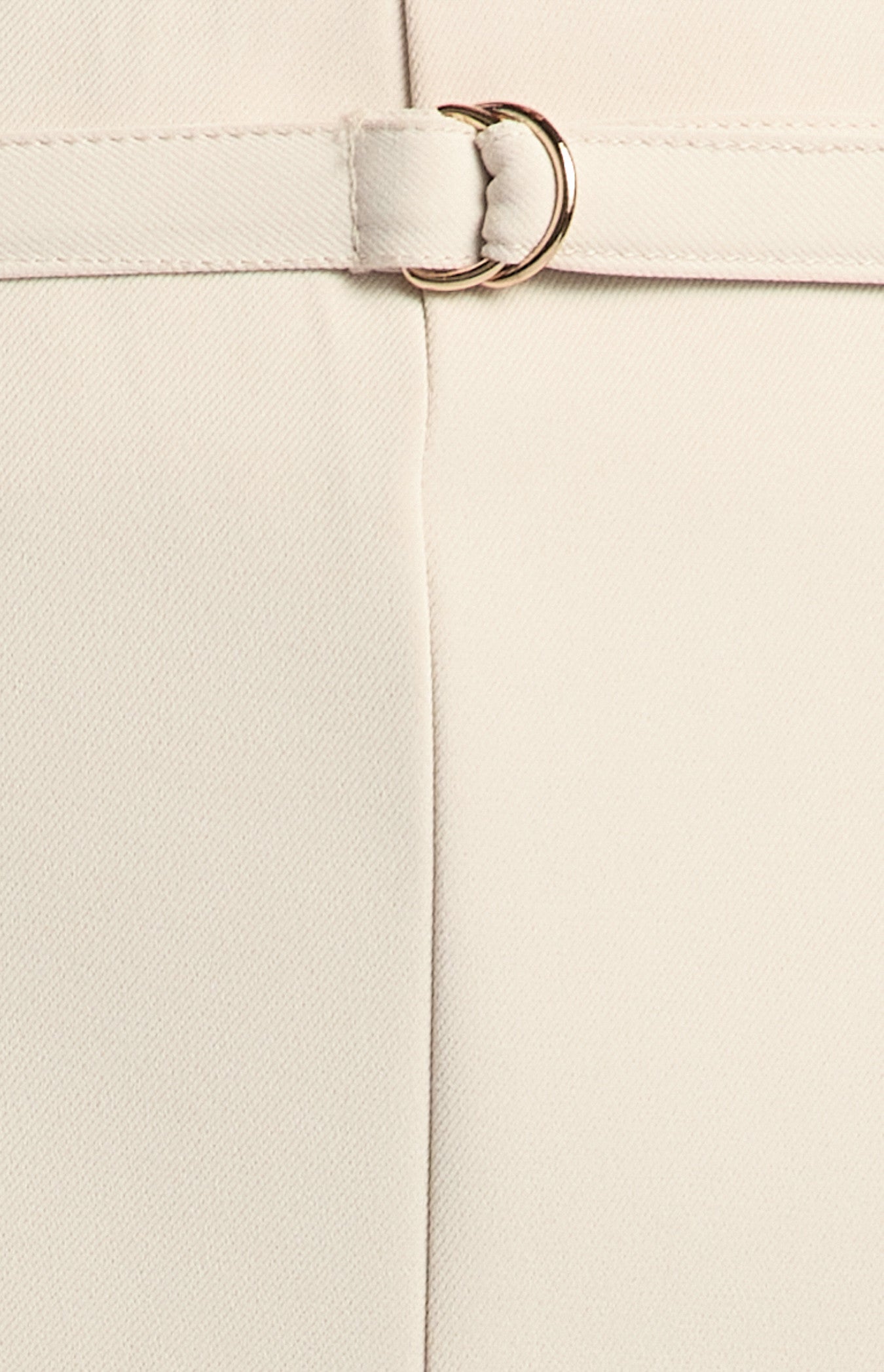 D-Ring Buckle Thin Belt Tapered Pants