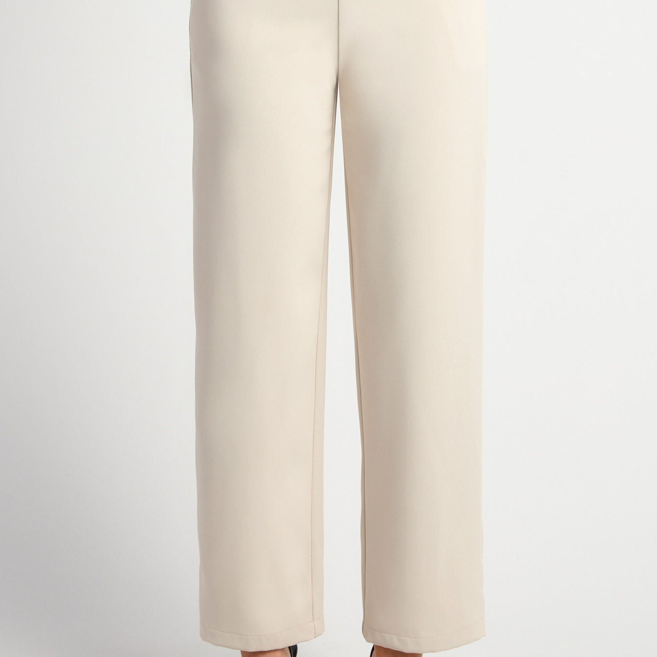 D-Ring Buckle Thin Belt Tapered Pants