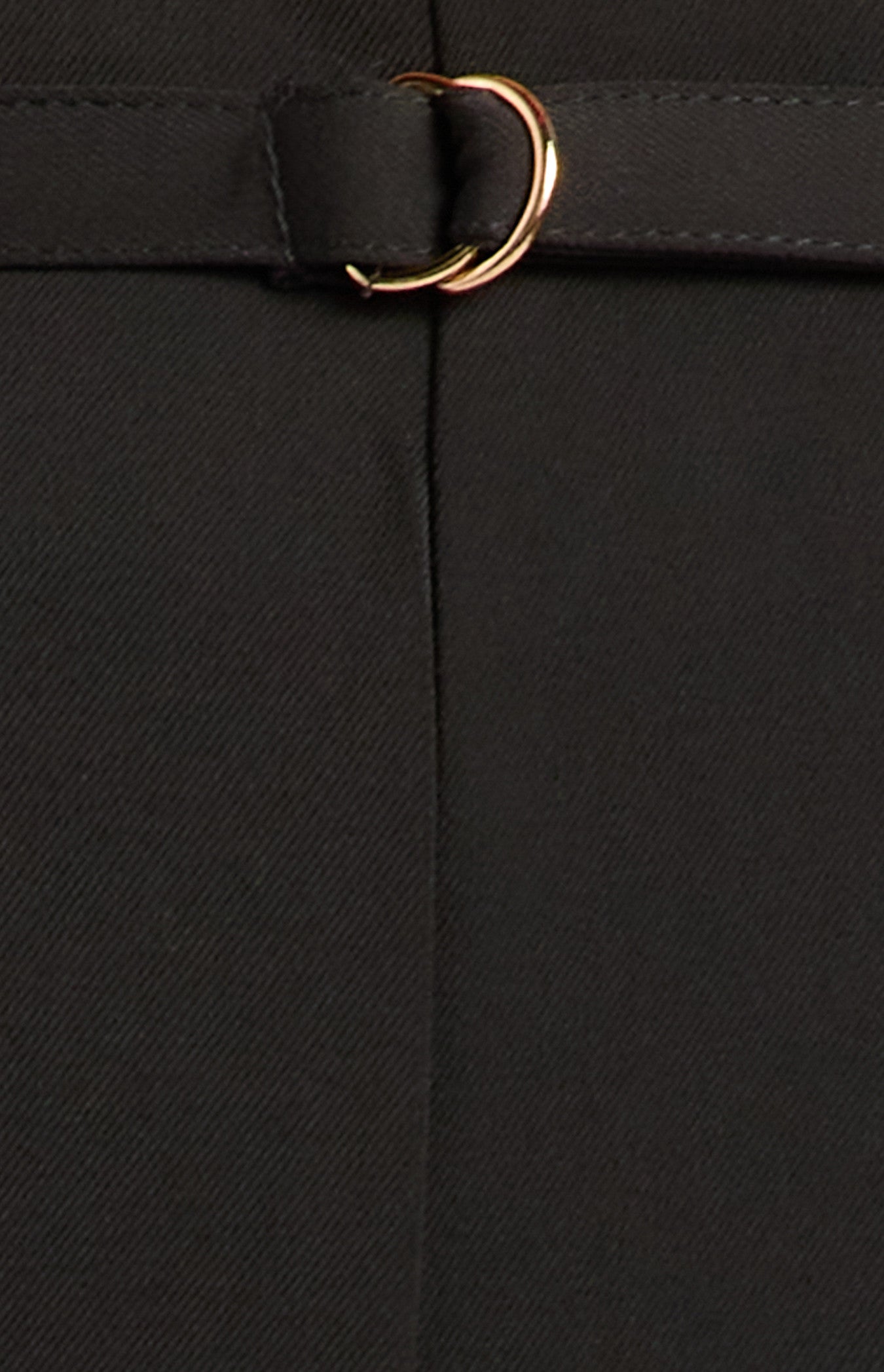 D-Ring Buckle Thin Belt Tapered Pants