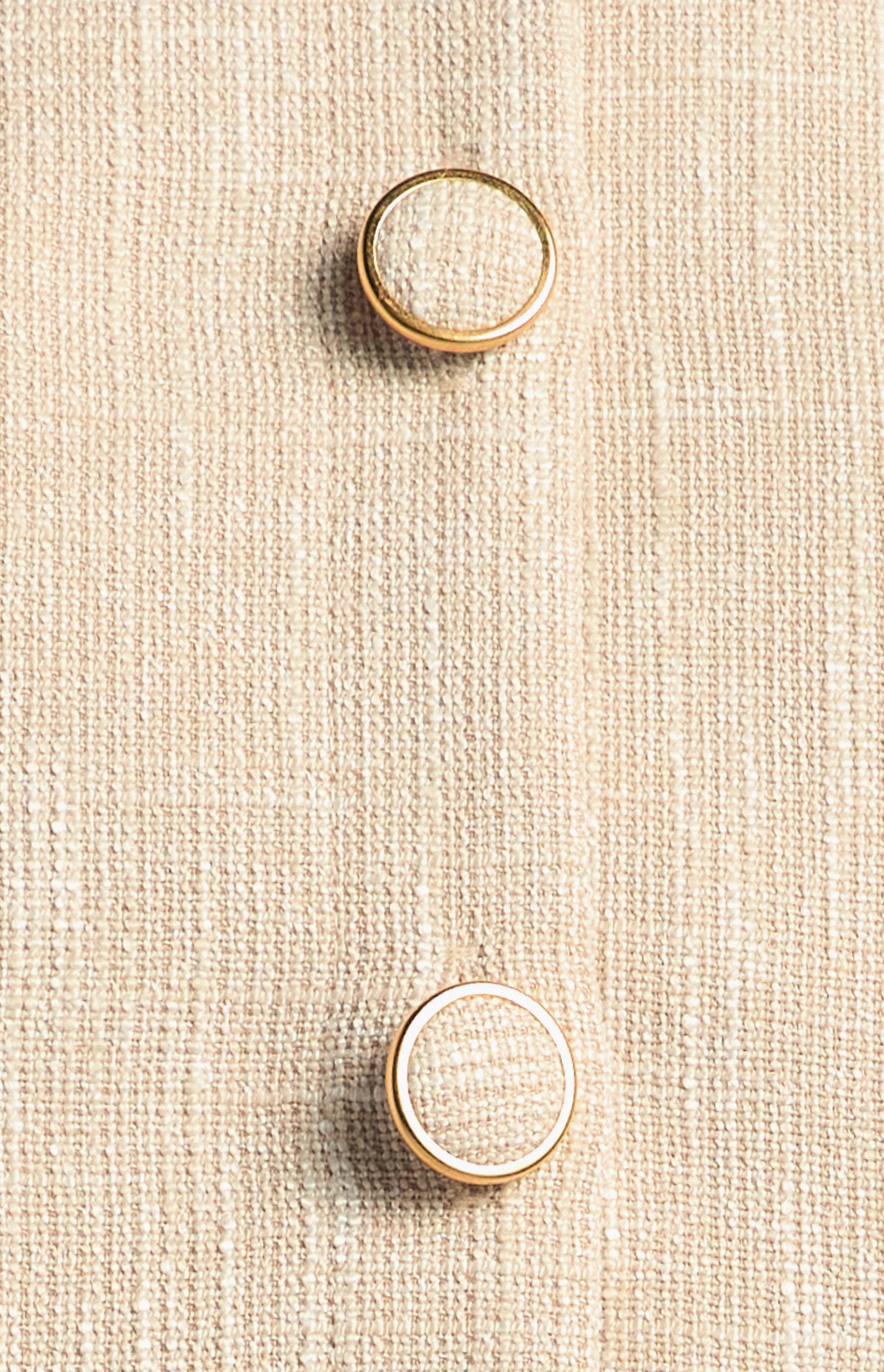 Lightweight Tweed Fabric Top and Skirt Set with Gold Accent Buttons