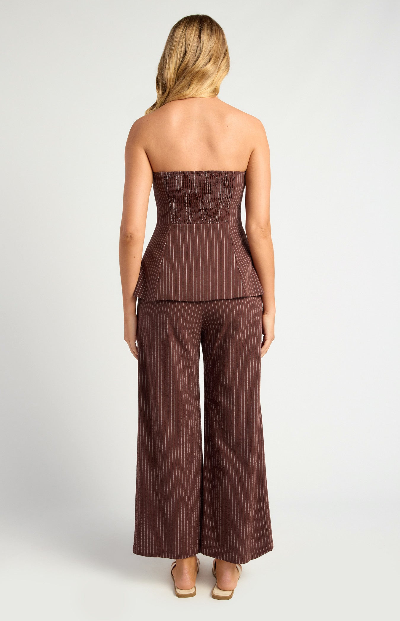 Pin Stripe Peplum Top and Pants Set