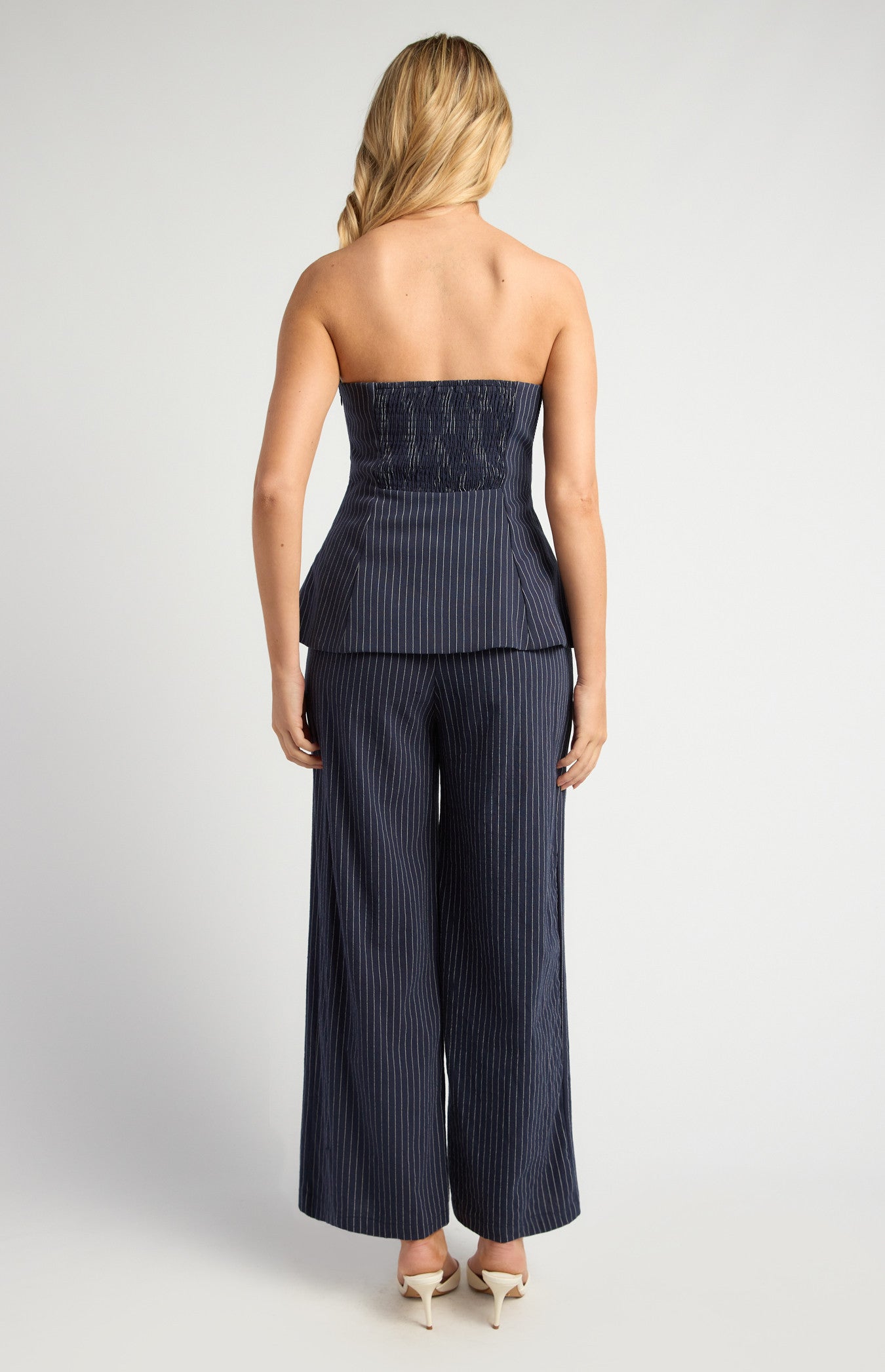 Pin Stripe Peplum Top and Pants Set