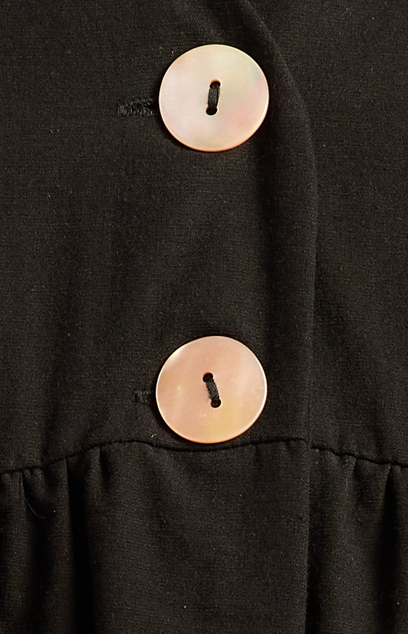 Bubble Sleeve Top And Pants Set With Oversized Button