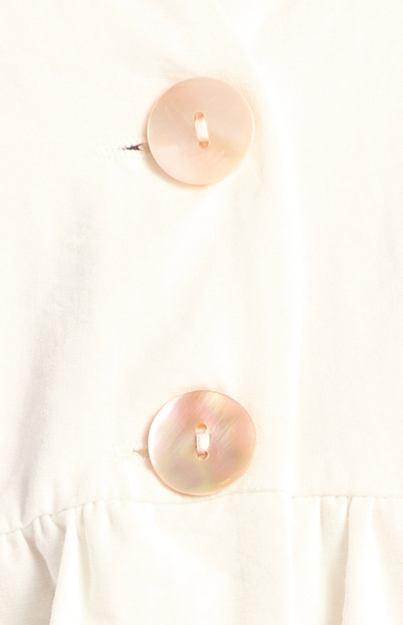 Bubble Sleeve Top And Pants Set With Oversized Button