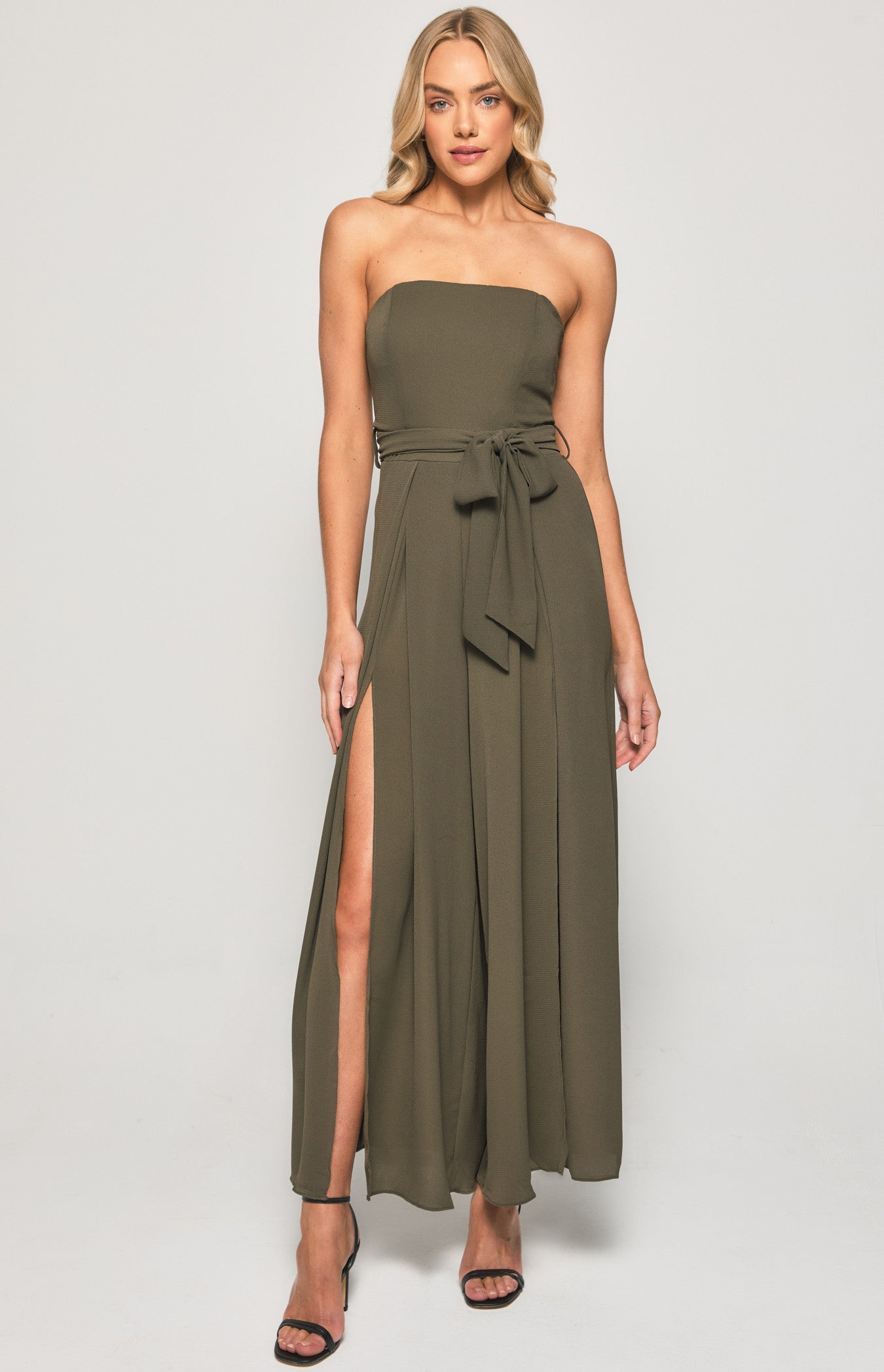 Split Leg Waist Jumpsuit